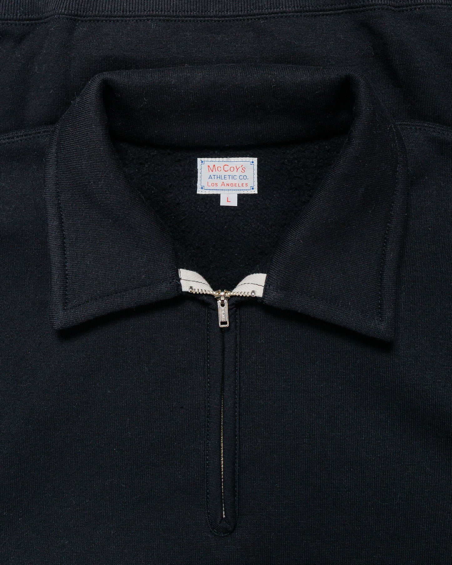 lost & found The Real McCoy's The Real McCoy's MC24115 10 Oz. Loopwheel 1/4 Zip Sweatshirt Black