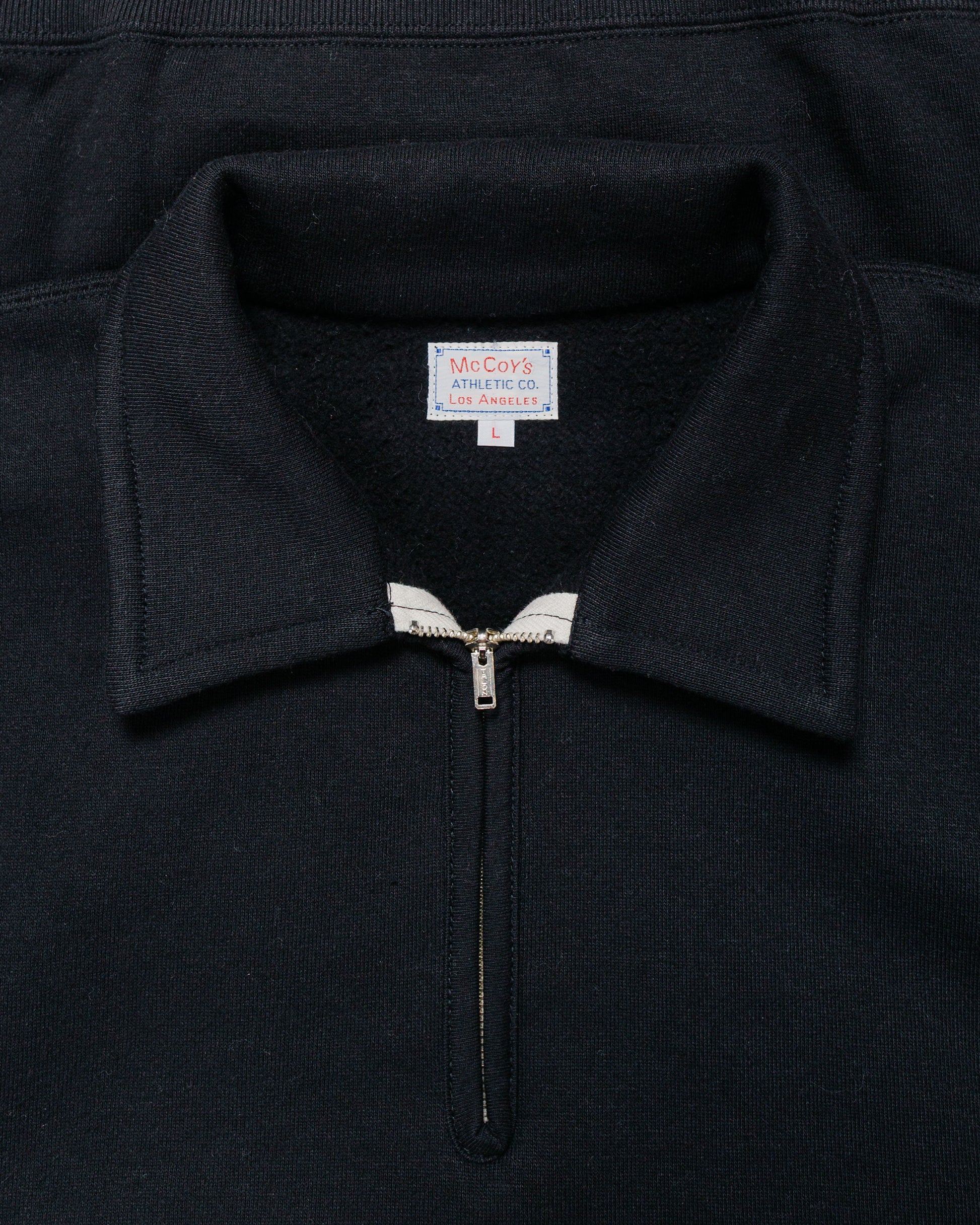 lost & found The Real McCoy's The Real McCoy's MC24115 10 Oz. Loopwheel 1/4 Zip Sweatshirt Black