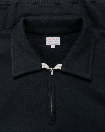 lost & found The Real McCoy's The Real McCoy's MC24115 10 Oz. Loopwheel 1/4 Zip Sweatshirt Black
