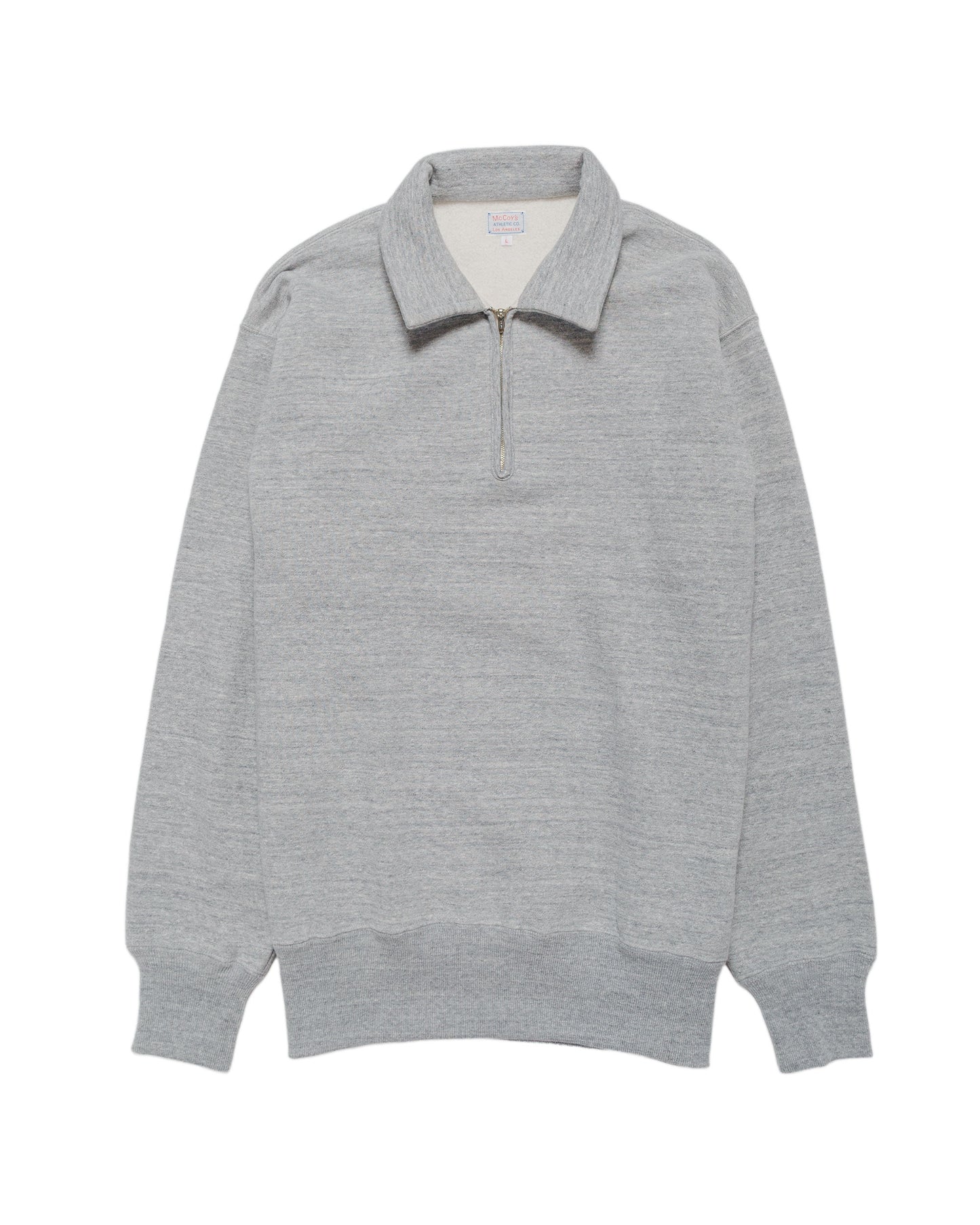 lost & found The Real McCoy's The Real McCoy's MC24115 10 Oz. Loopwheel 1/4 Zip Sweatshirt Gray