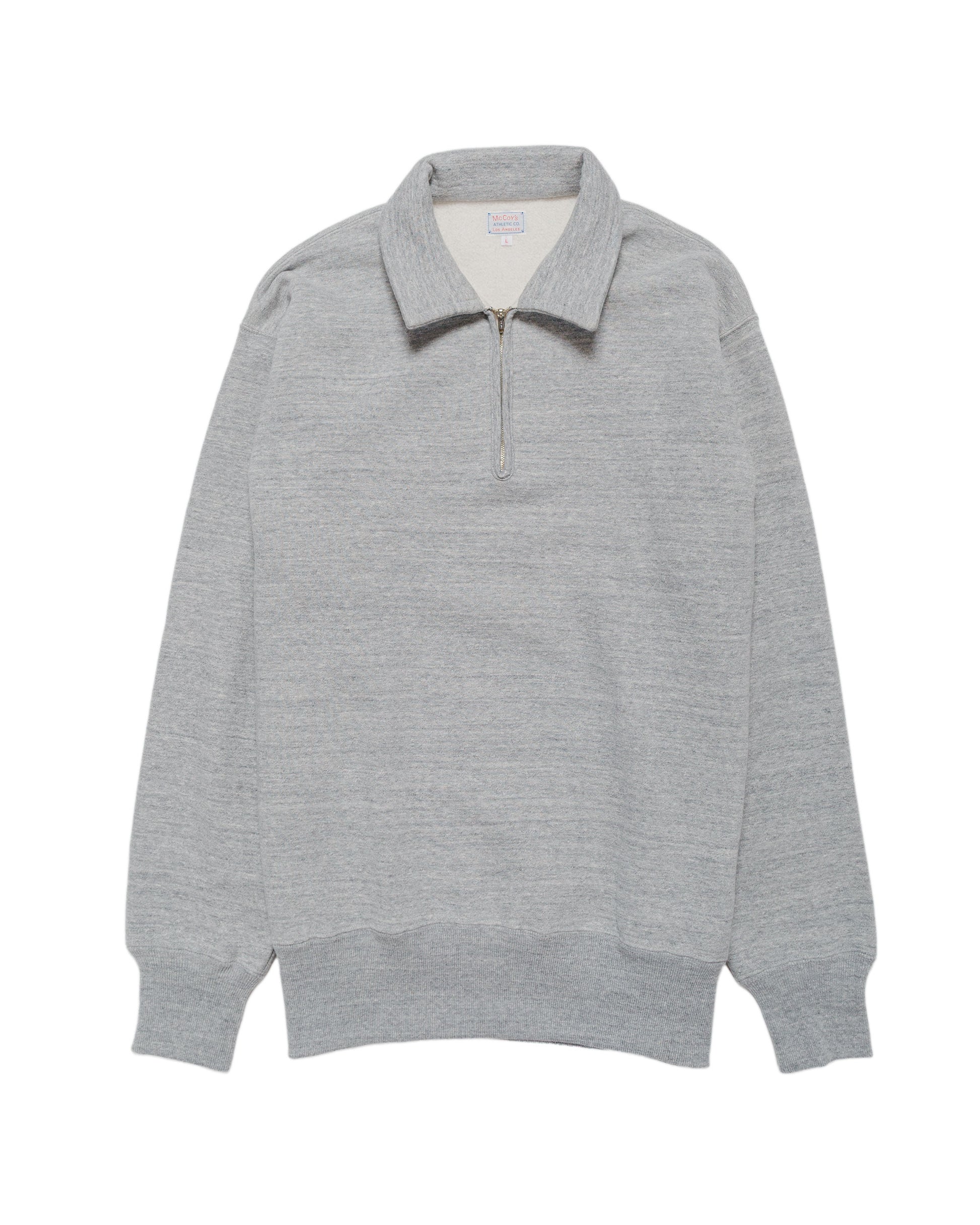 lost & found The Real McCoy's The Real McCoy's MC24115 10 Oz. Loopwheel 1/4 Zip Sweatshirt Gray