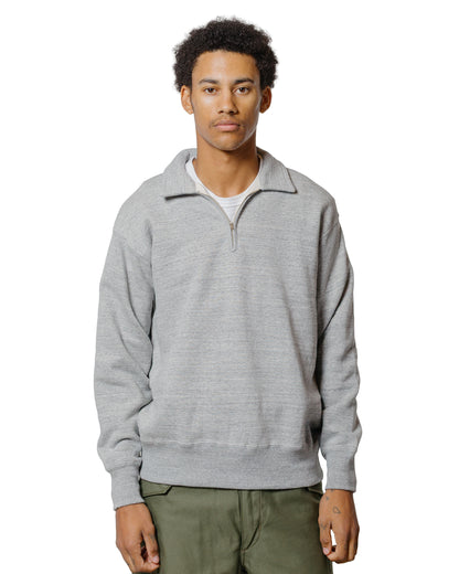 lost & found The Real McCoy's The Real McCoy's MC24115 10 Oz. Loopwheel 1/4 Zip Sweatshirt Gray