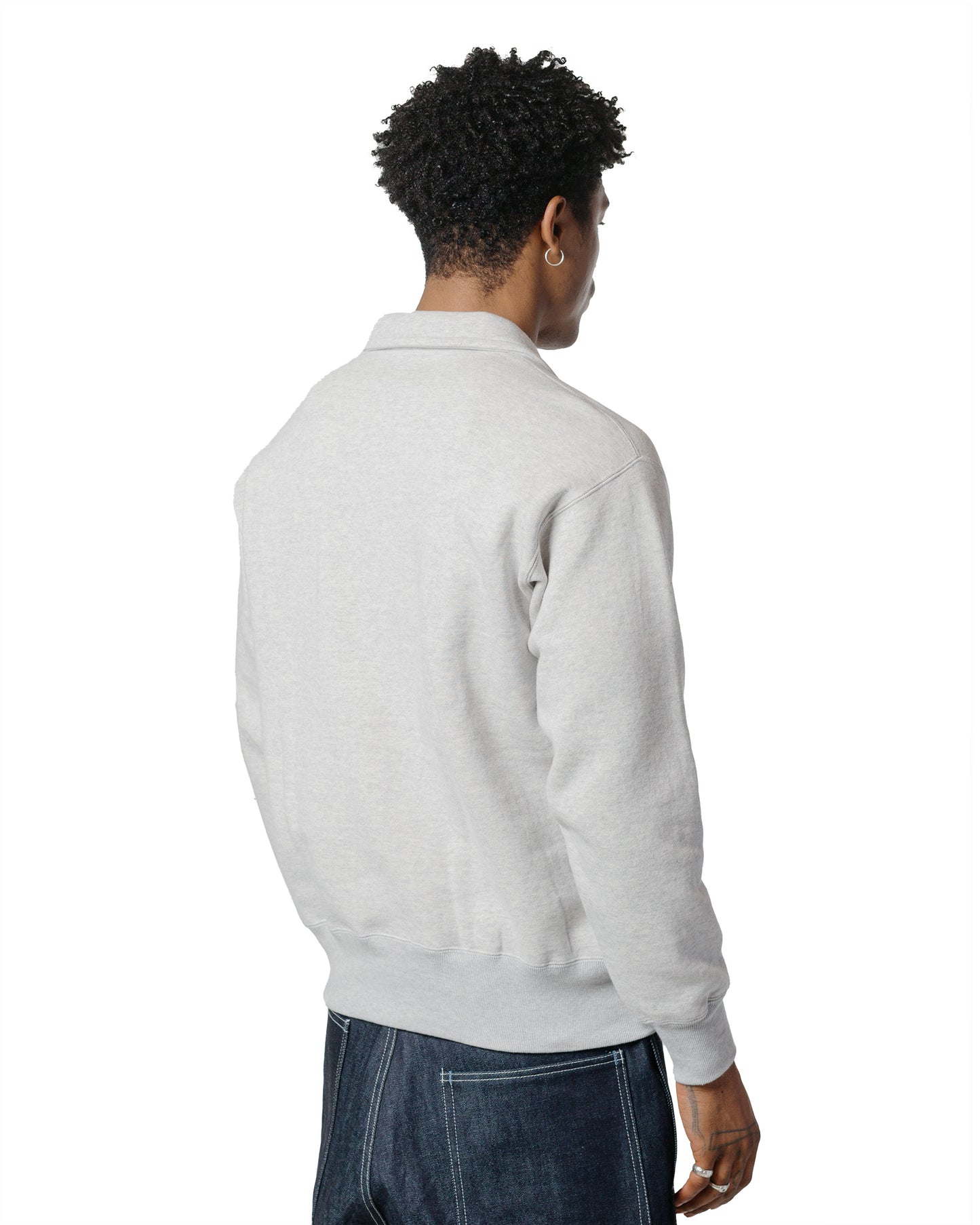 lost & found The Real McCoy's The Real McCoy's MC24115 10 Oz. Loopwheel 1/4 Zip Sweatshirt Snow Gray