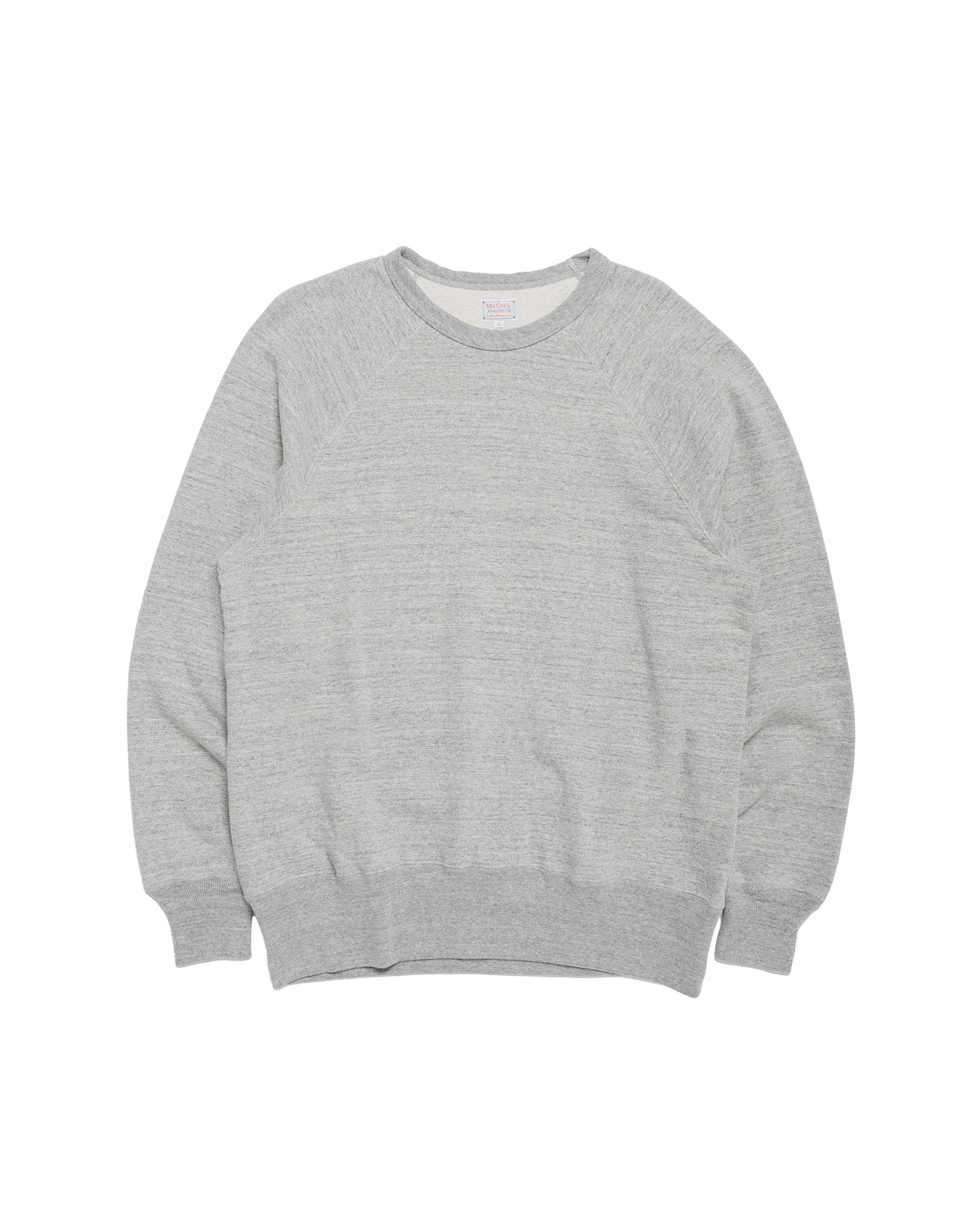 lost & found The Real McCoy's The Real McCoy’s MC24117 9 Oz. Loopwheel Raglan Sweatshirt Gray