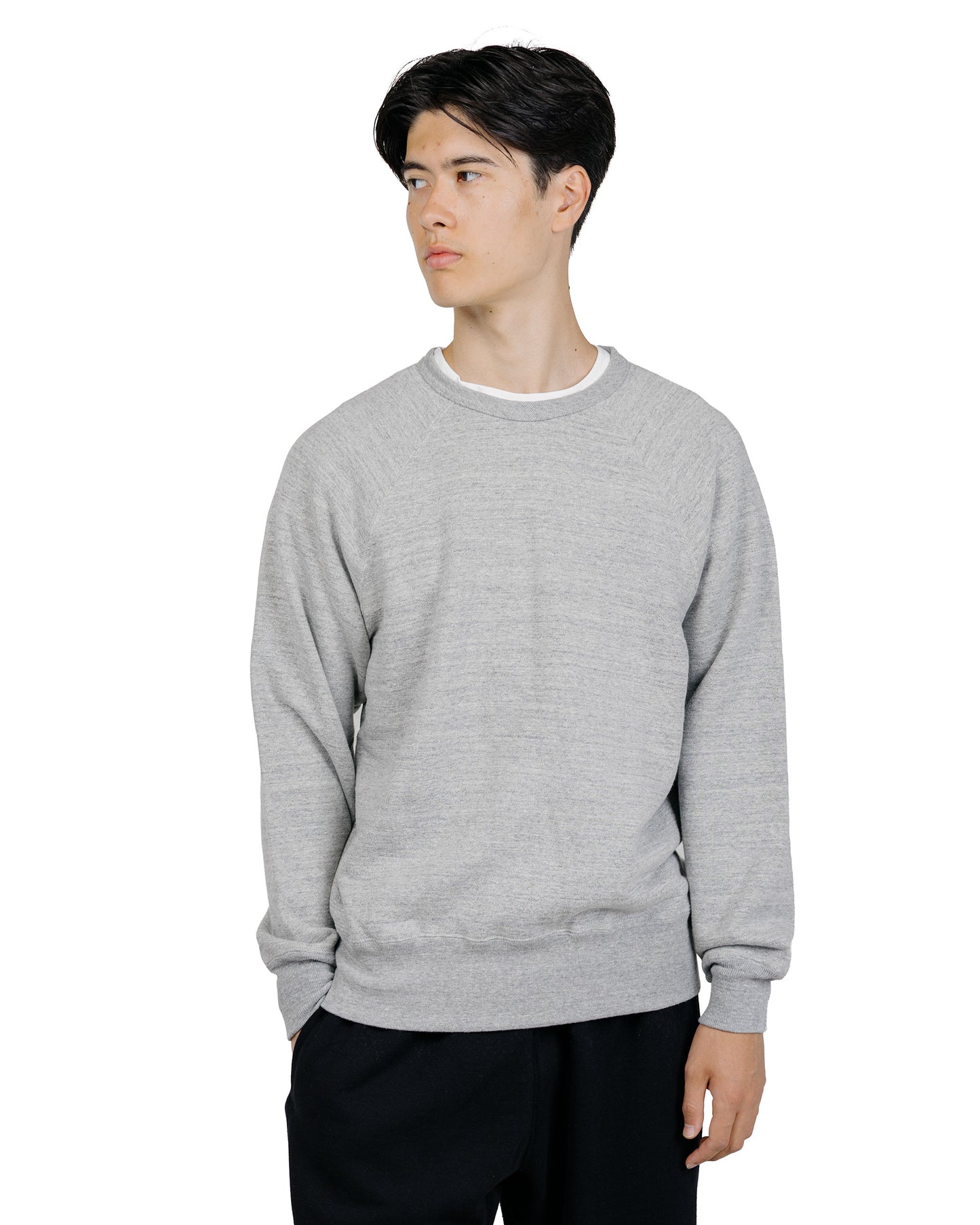 lost & found The Real McCoy's The Real McCoy’s MC24117 9 Oz. Loopwheel Raglan Sweatshirt Gray