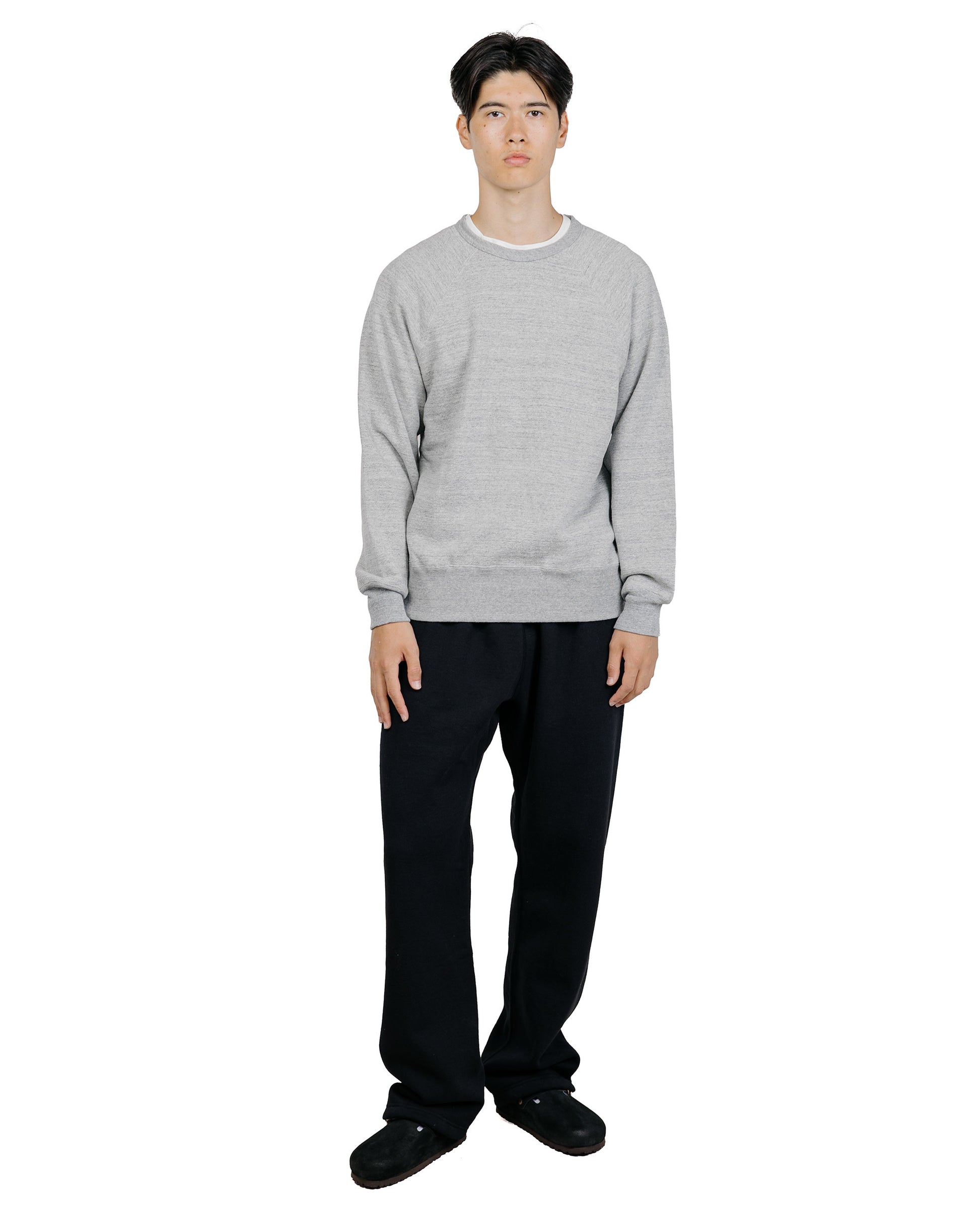 lost & found The Real McCoy's The Real McCoy’s MC24117 9 Oz. Loopwheel Raglan Sweatshirt Gray