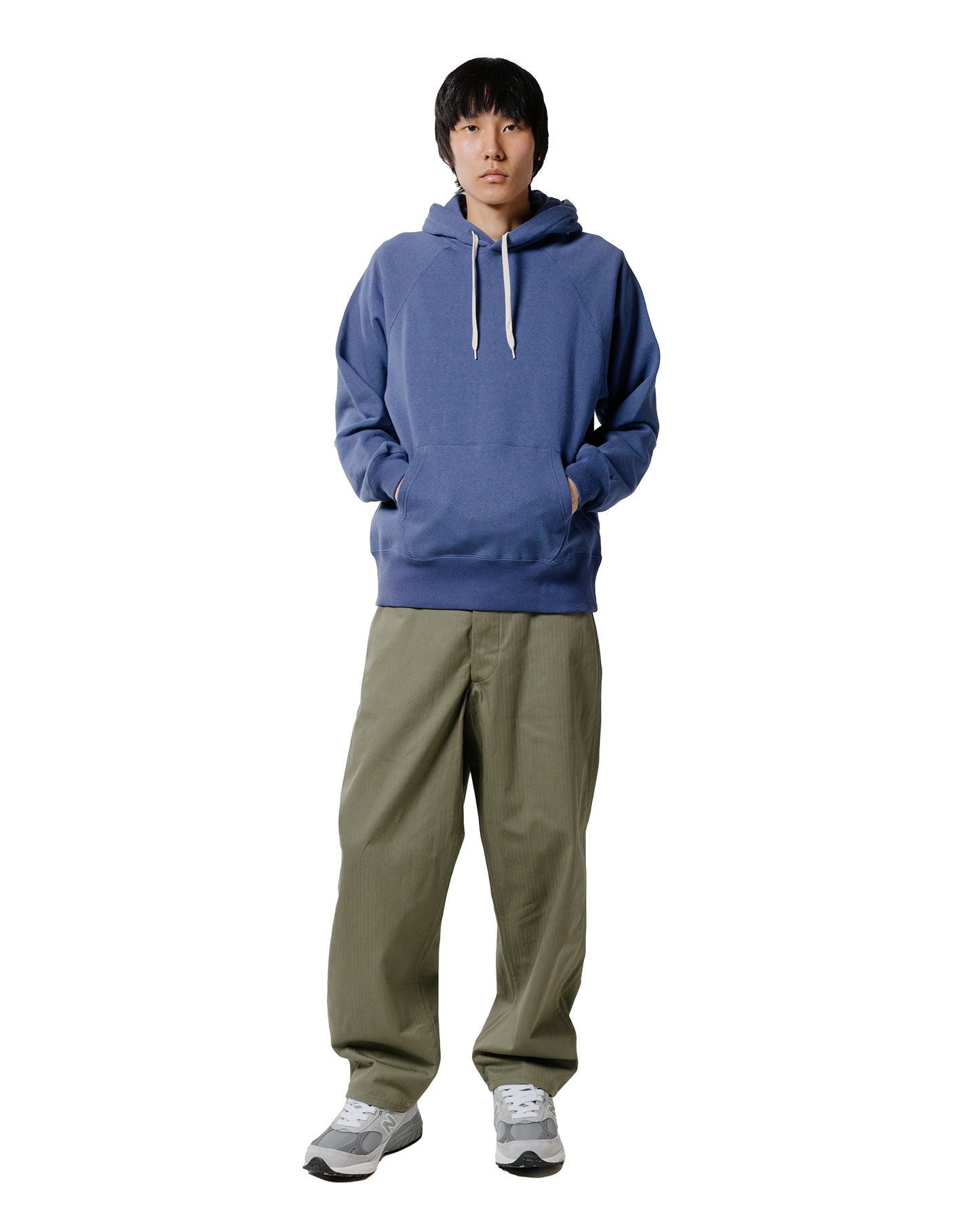 lost & found The Real McCoy's The Real McCoy's MC24118 9 Oz. Loopwheel Raglan Hooded Sweatshirt MQ Navy