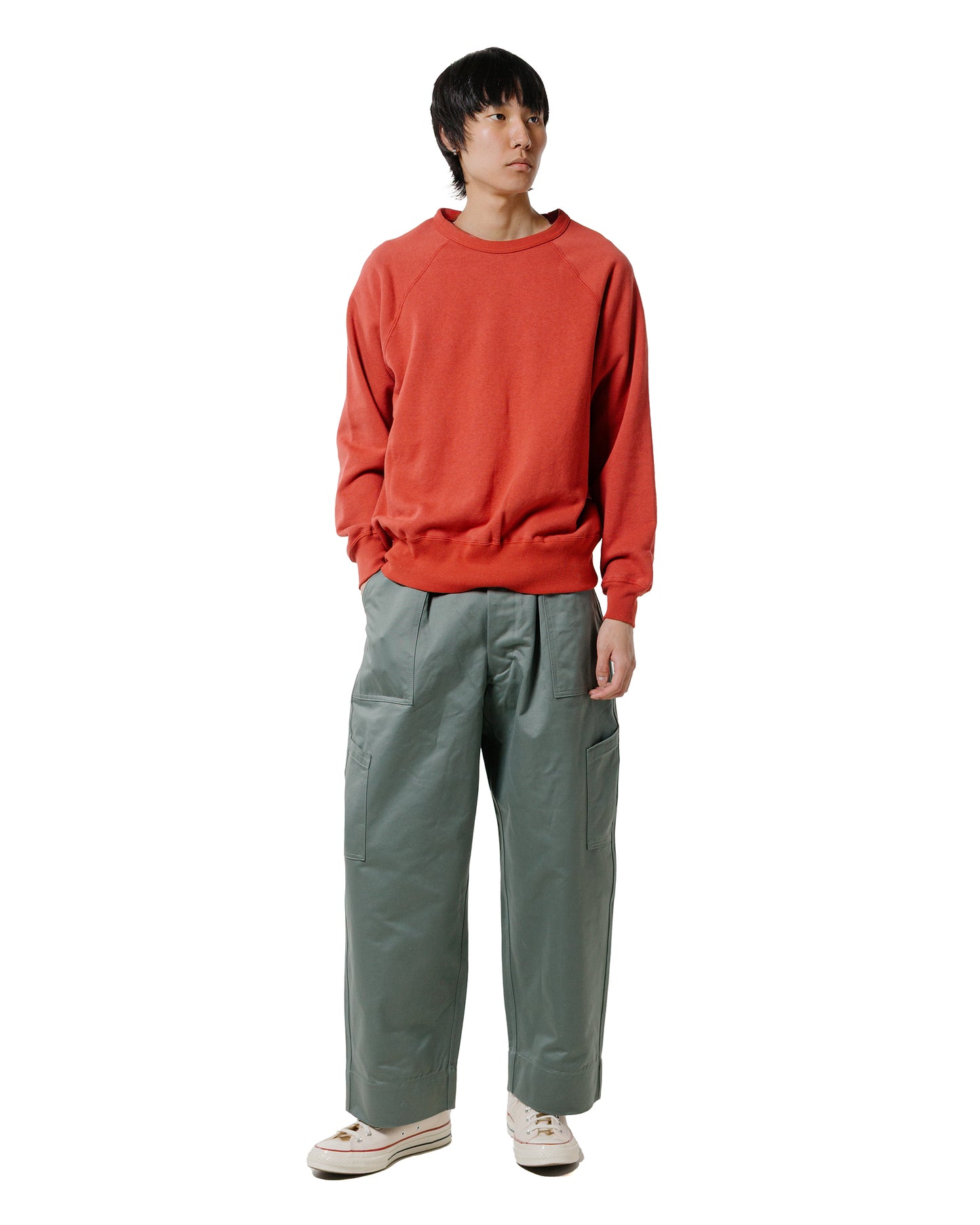 lost & found The Real McCoy's The Real McCoy's MC24117 9 Oz. Loopwheel Raglan Sweatshirt Cherry