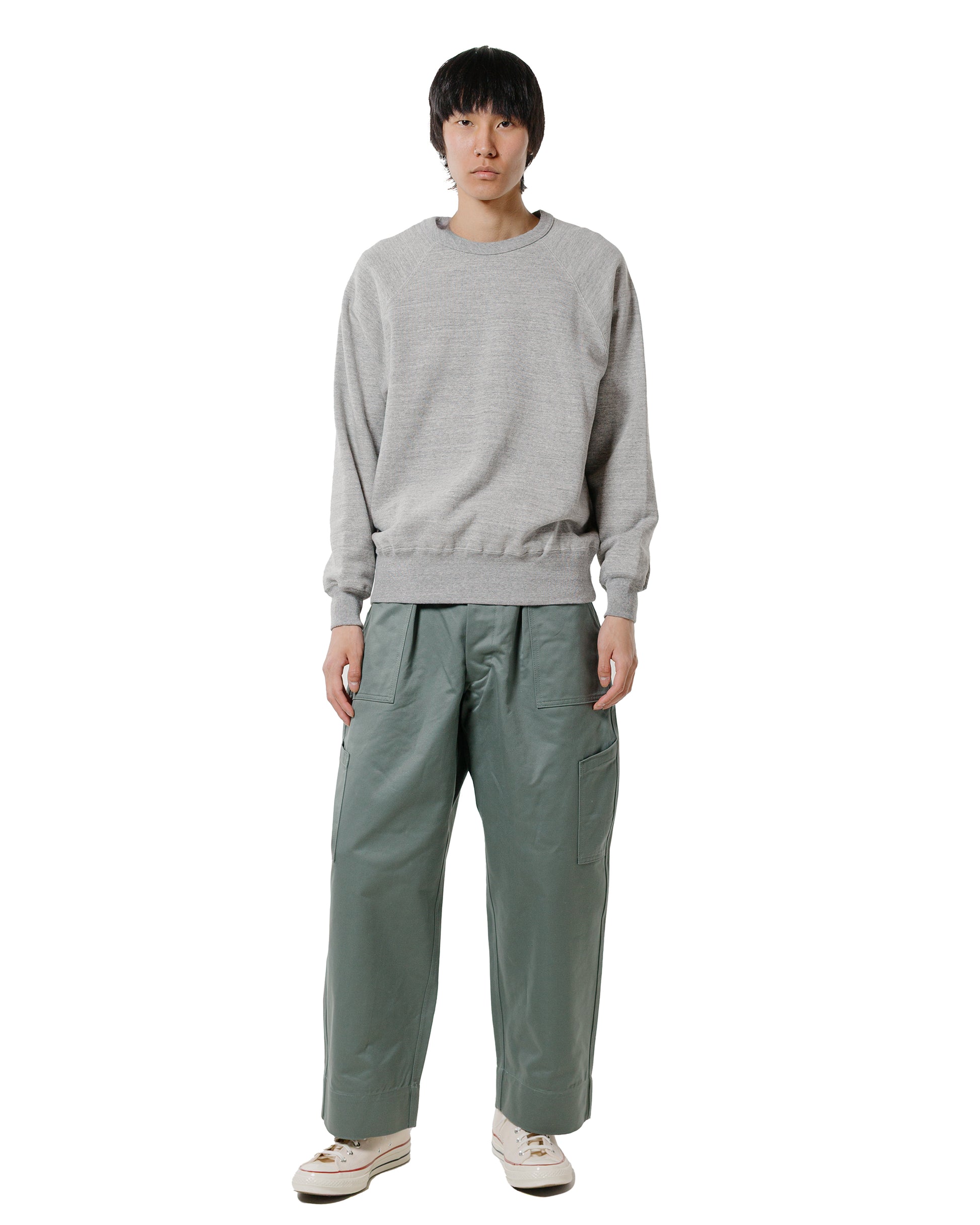 lost & found The Real McCoy's The Real McCoy's MC24117 9 Oz. Loopwheel Raglan Sweatshirt Gray