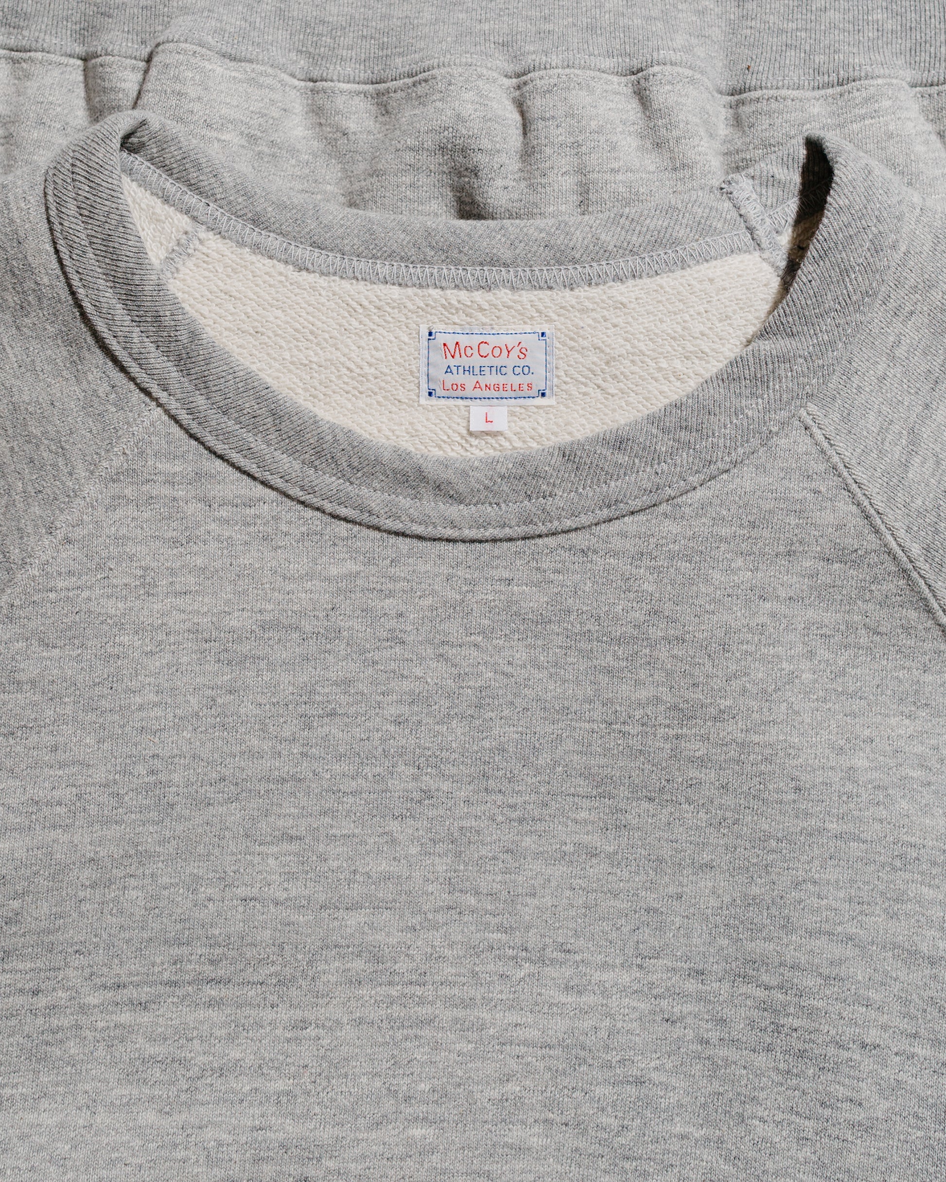 lost & found The Real McCoy's The Real McCoy's MC24117 9 Oz. Loopwheel Raglan Sweatshirt Gray