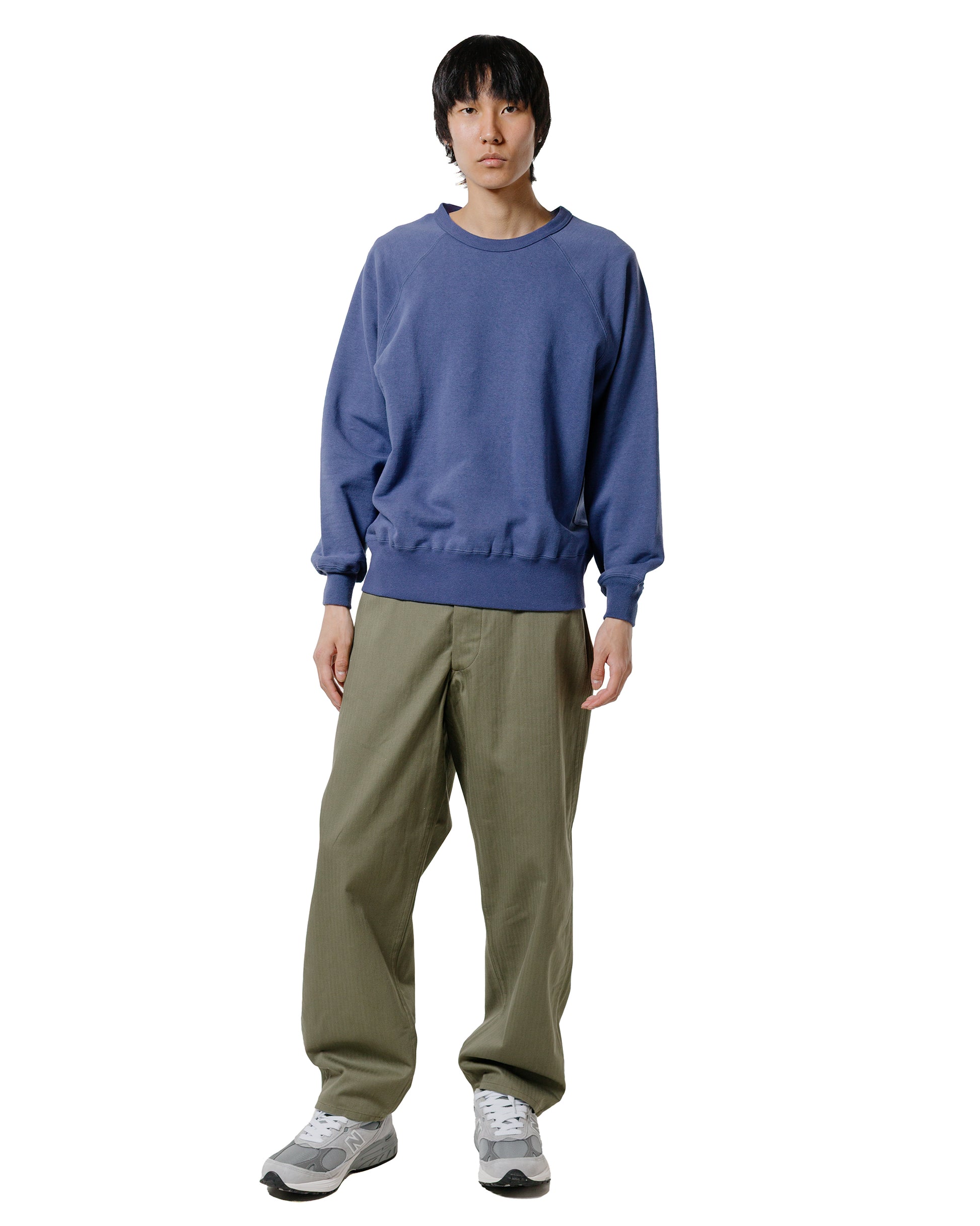 lost & found The Real McCoy's The Real McCoy's MC24117 9 Oz. Loopwheel Raglan Sweatshirt MQ Navy