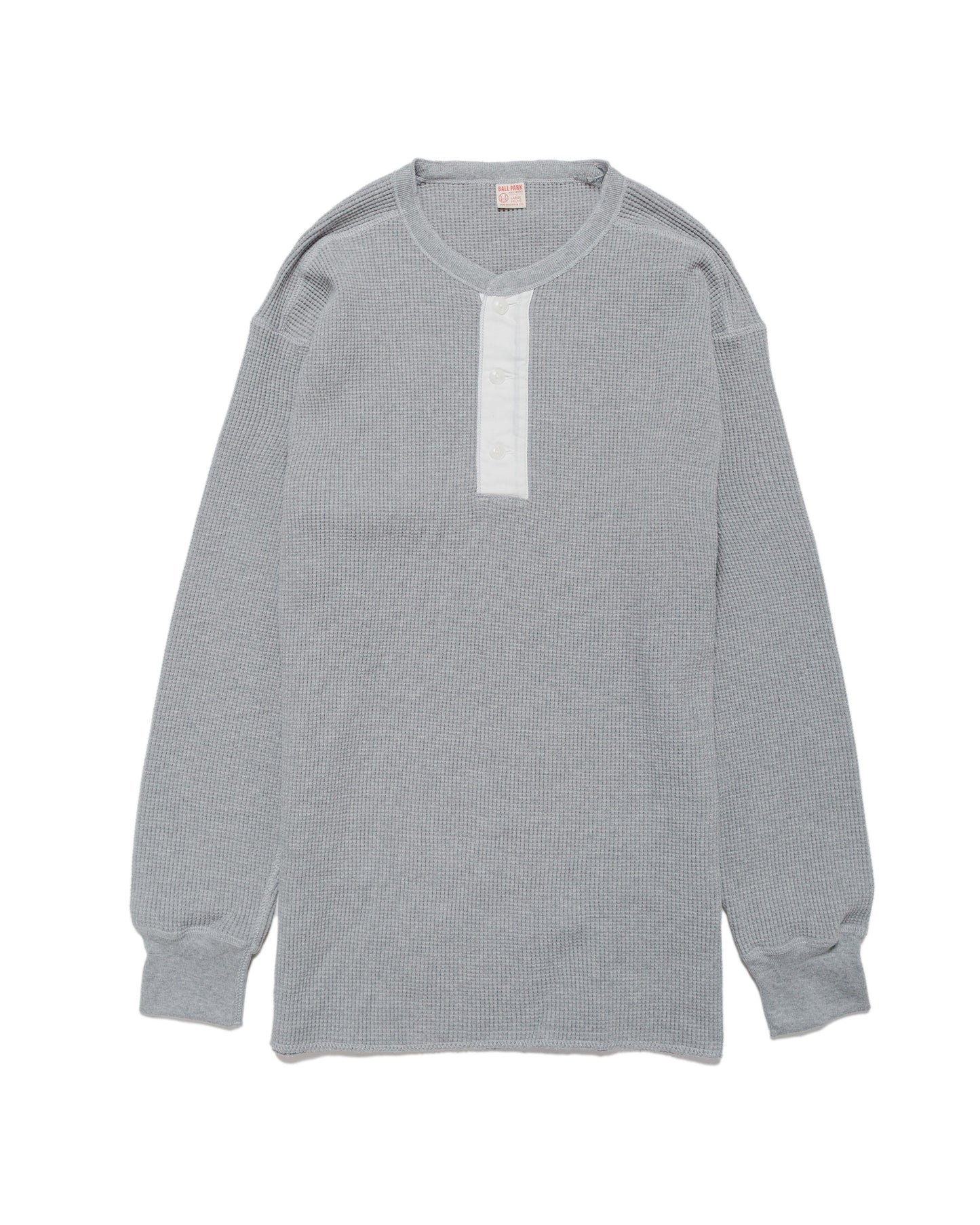 lost & found The Real McCoy's The Real McCoy's MC24122 Waffle Thermal Henley Undershirt L/S Medium Gray