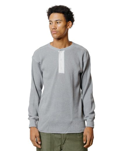 lost & found The Real McCoy's The Real McCoy's MC24122 Waffle Thermal Henley Undershirt L/S Medium Gray