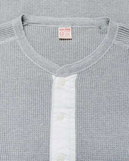 lost & found The Real McCoy's The Real McCoy's MC24122 Waffle Thermal Henley Undershirt L/S Medium Gray