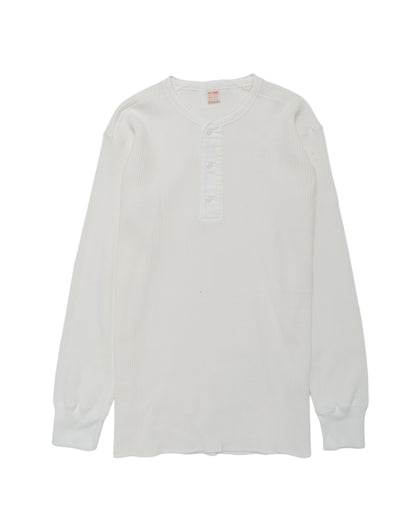 lost & found The Real McCoy's The Real McCoy's MC24122 Waffle Thermal Henley Undershirt L/S White