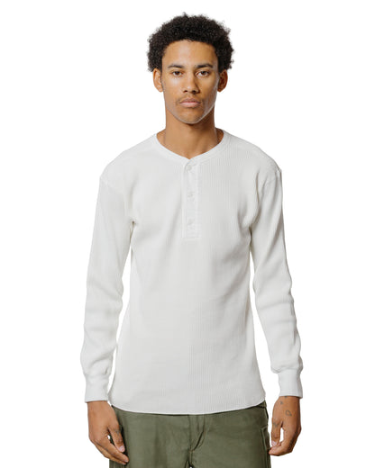 lost & found The Real McCoy's The Real McCoy's MC24122 Waffle Thermal Henley Undershirt L/S White