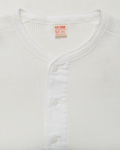 lost & found The Real McCoy's The Real McCoy's MC24122 Waffle Thermal Henley Undershirt L/S White
