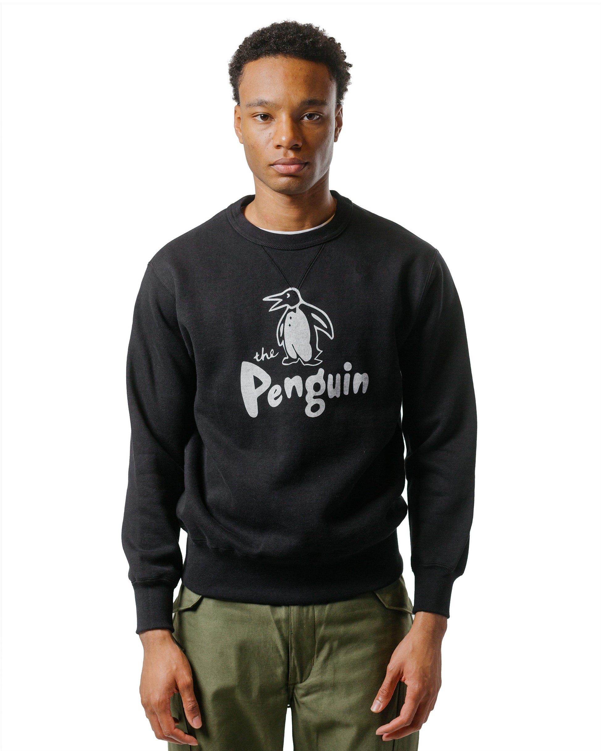 lost & found The Real McCoy's The Real McCoy's MC24125 Loopwheel Sweatshirt / Penguin Black