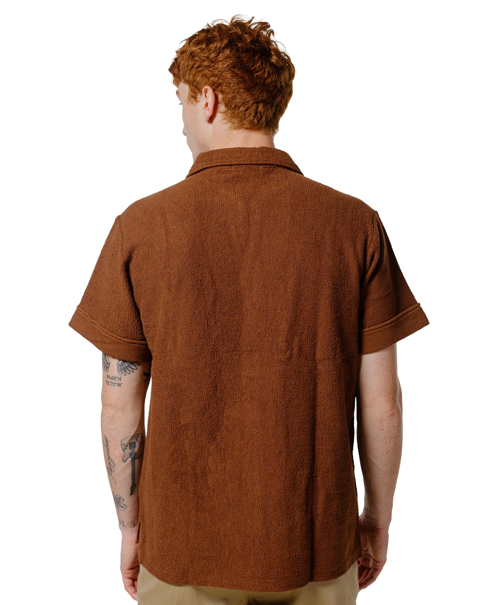 lost & found The Real McCoy's The Real McCoy's MC25001 Cotton Pile Beach Shirt Brown