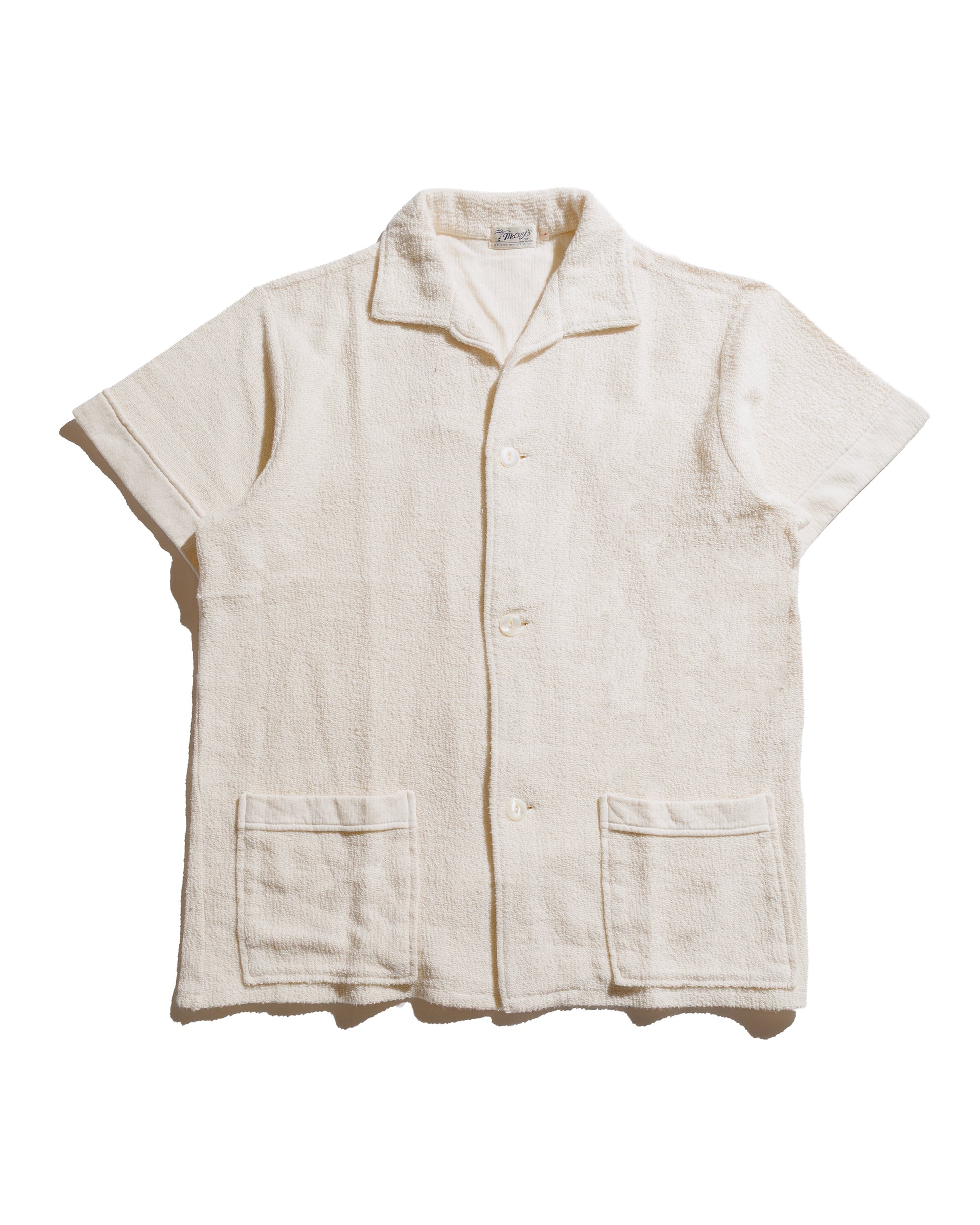lost & found The Real McCoy's The Real McCoy's MC25001 Cotton Pile Beach Shirt Milk