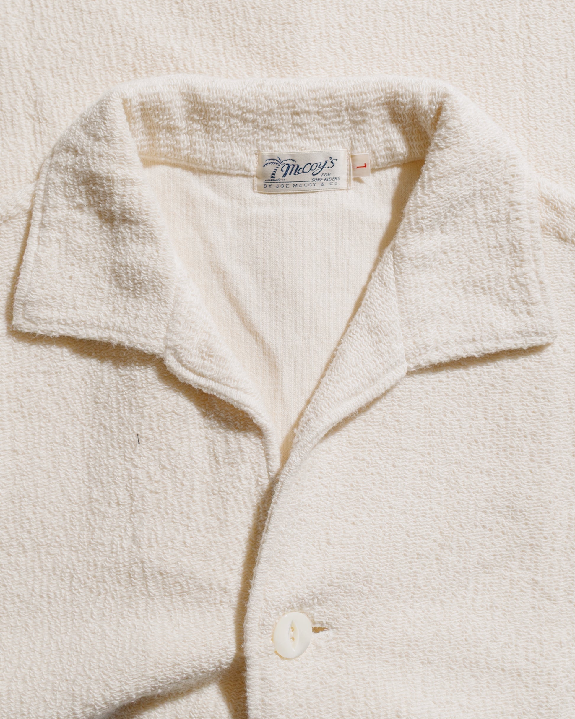 lost & found The Real McCoy's The Real McCoy's MC25001 Cotton Pile Beach Shirt Milk
