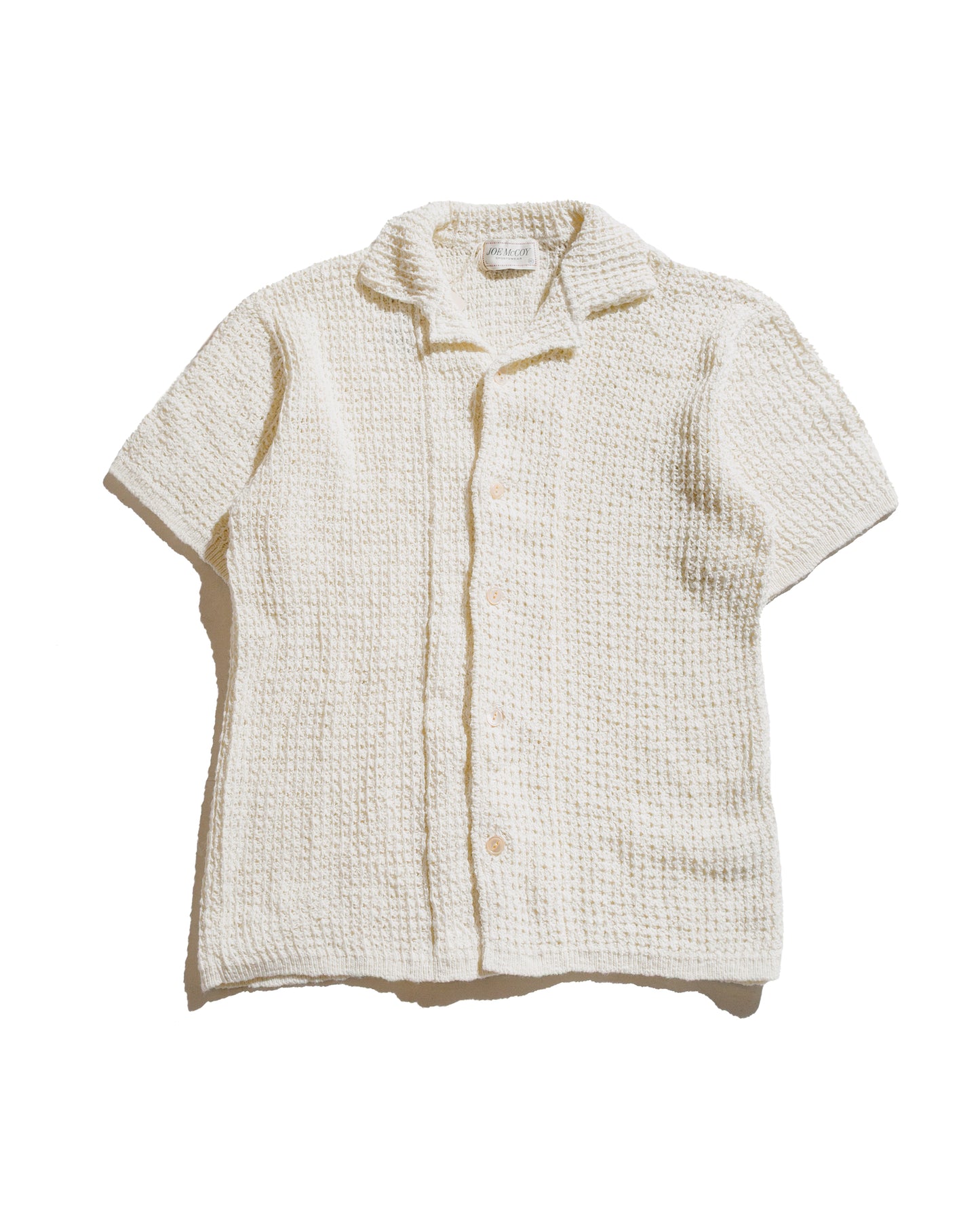 lost & found The Real McCoy's The Real McCoy's MC25002 Cotton Knitted Button Up Shirt Milk