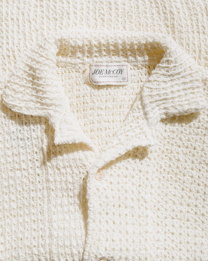 lost & found The Real McCoy's The Real McCoy's MC25002 Cotton Knitted Button Up Shirt Milk