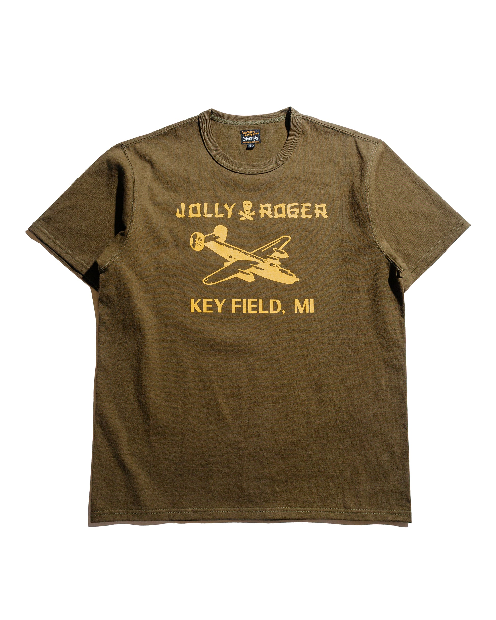 lost & found The Real McCoy's The Real McCoy's MC25003 Military Tee / Jolly Roger, Key Field Olive