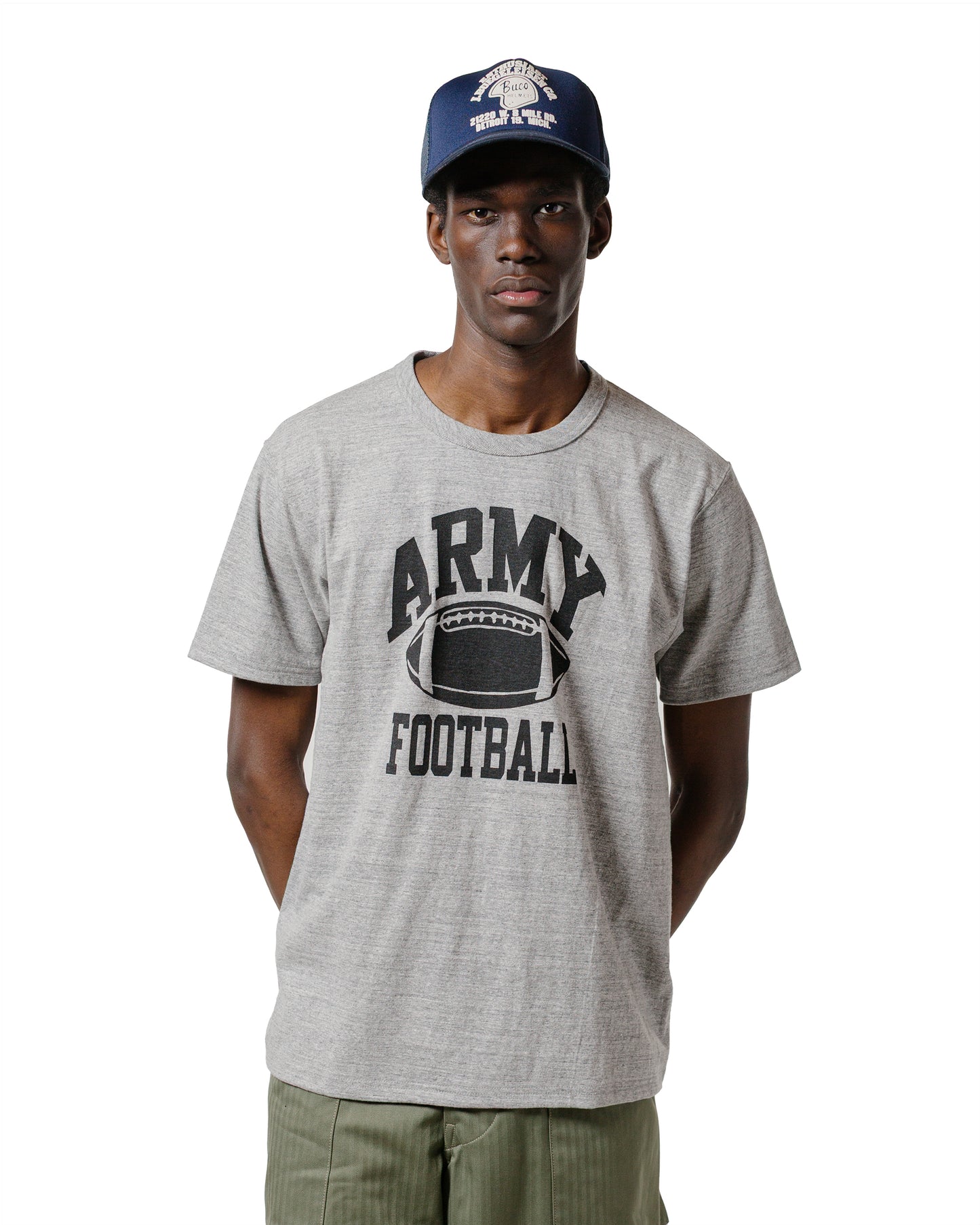 lost & found The Real McCoy's The Real McCoy's MC25009 Military Tee / Army Football Gray