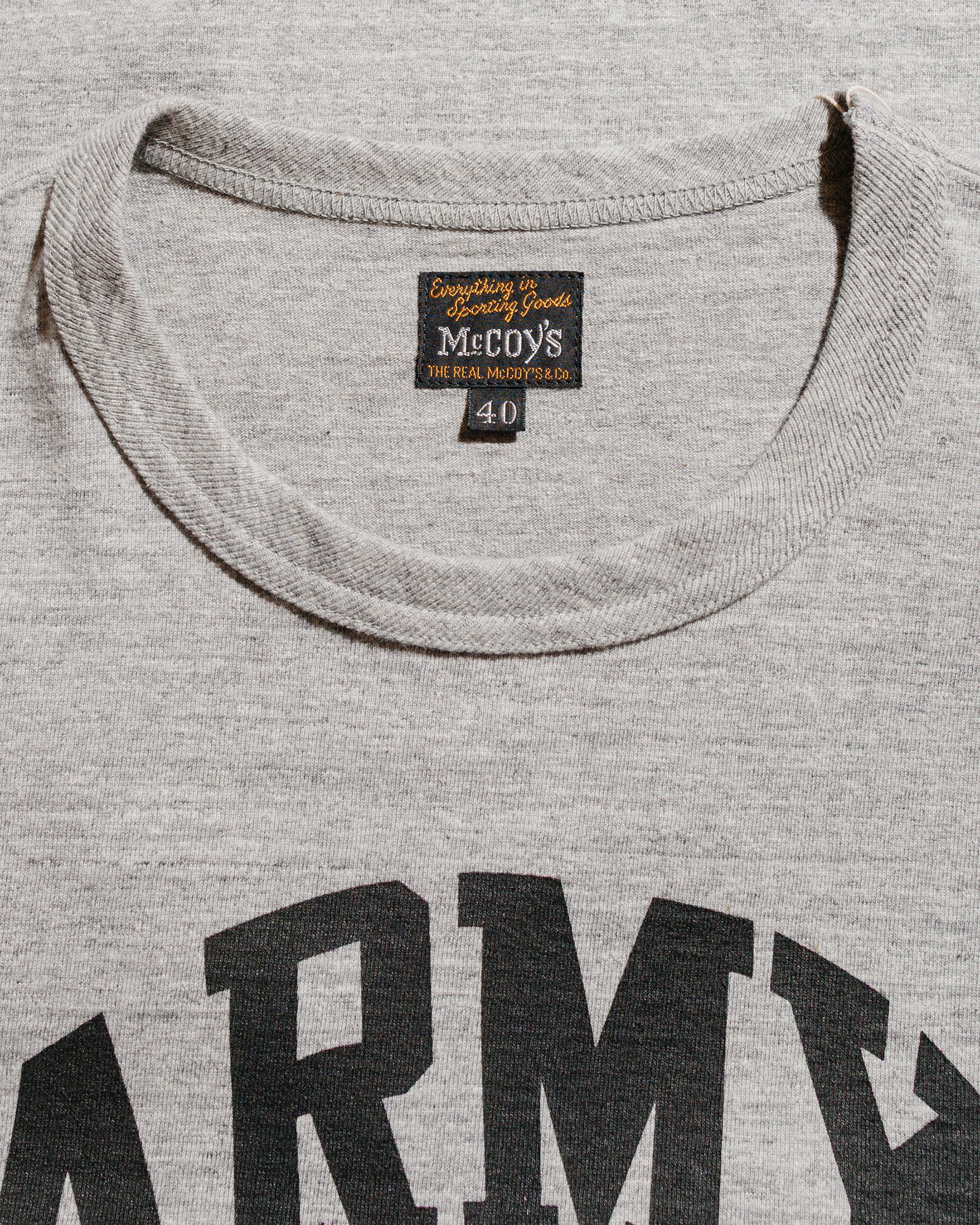 lost & found The Real McCoy's The Real McCoy's MC25009 Military Tee / Army Football Gray