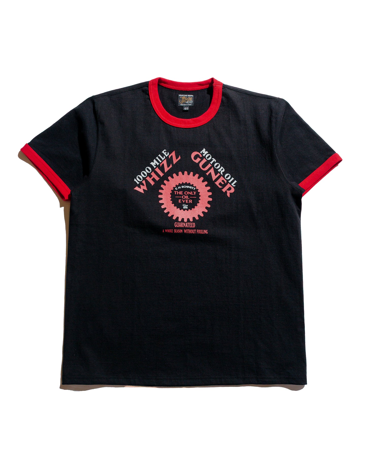 lost & found The Real McCoy's The Real McCoy's MC25016 Joe McCoy Tee / Whiz Gunner Black/Red