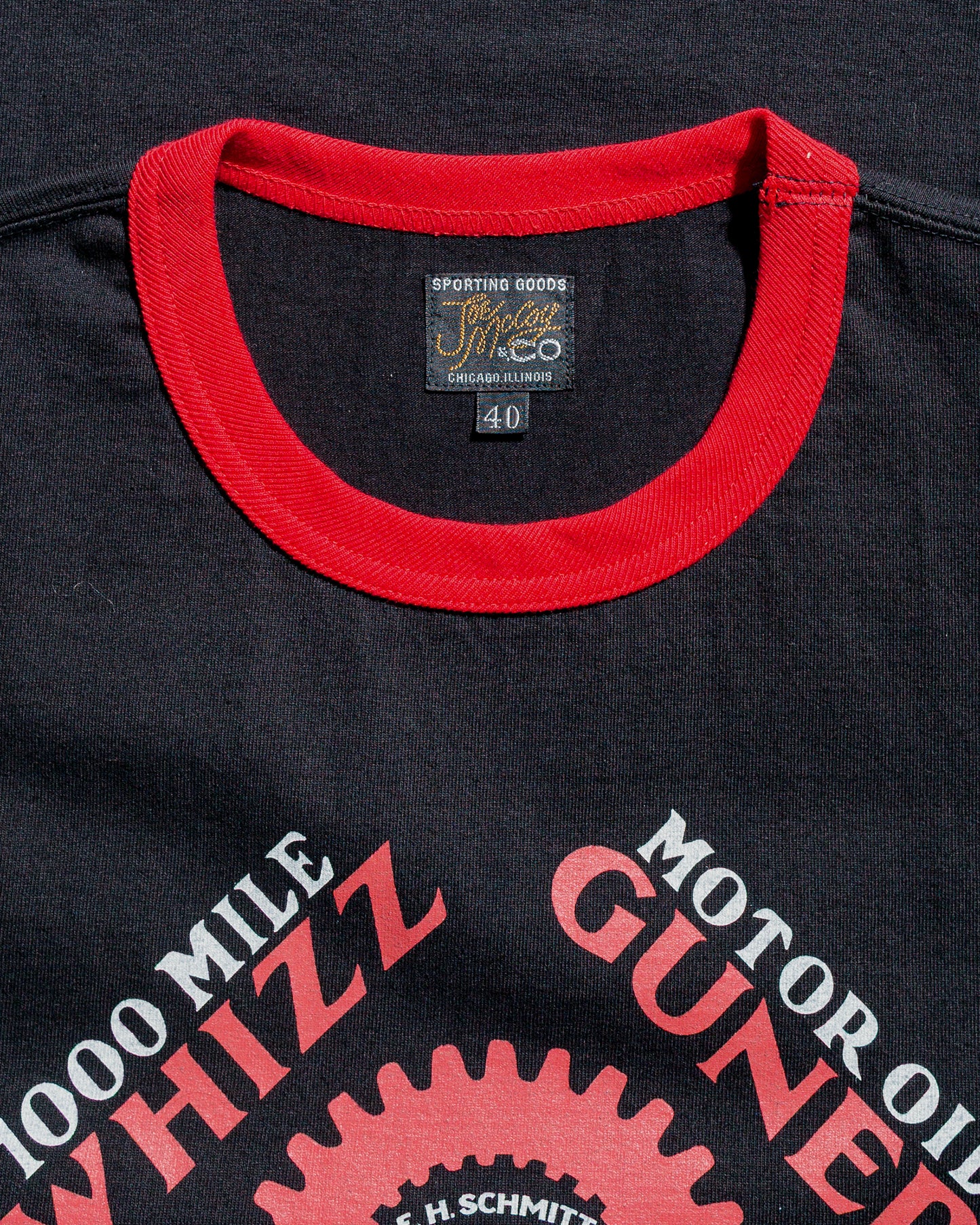 lost & found The Real McCoy's The Real McCoy's MC25016 Joe McCoy Tee / Whiz Gunner Black/Red