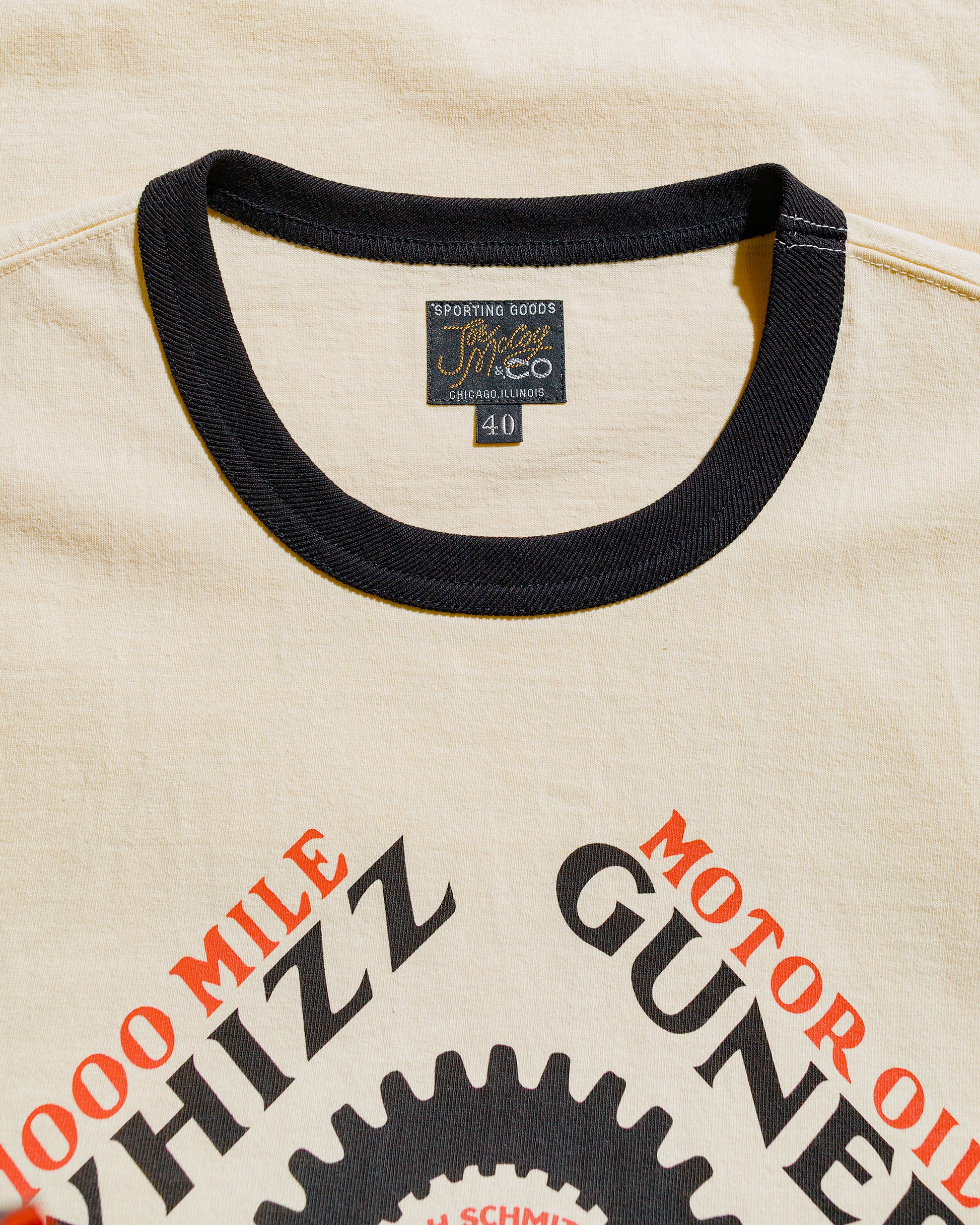 lost & found The Real McCoy's The Real McCoy's MC25016 Joe McCoy Tee / Whiz Gunner Ecru/Black