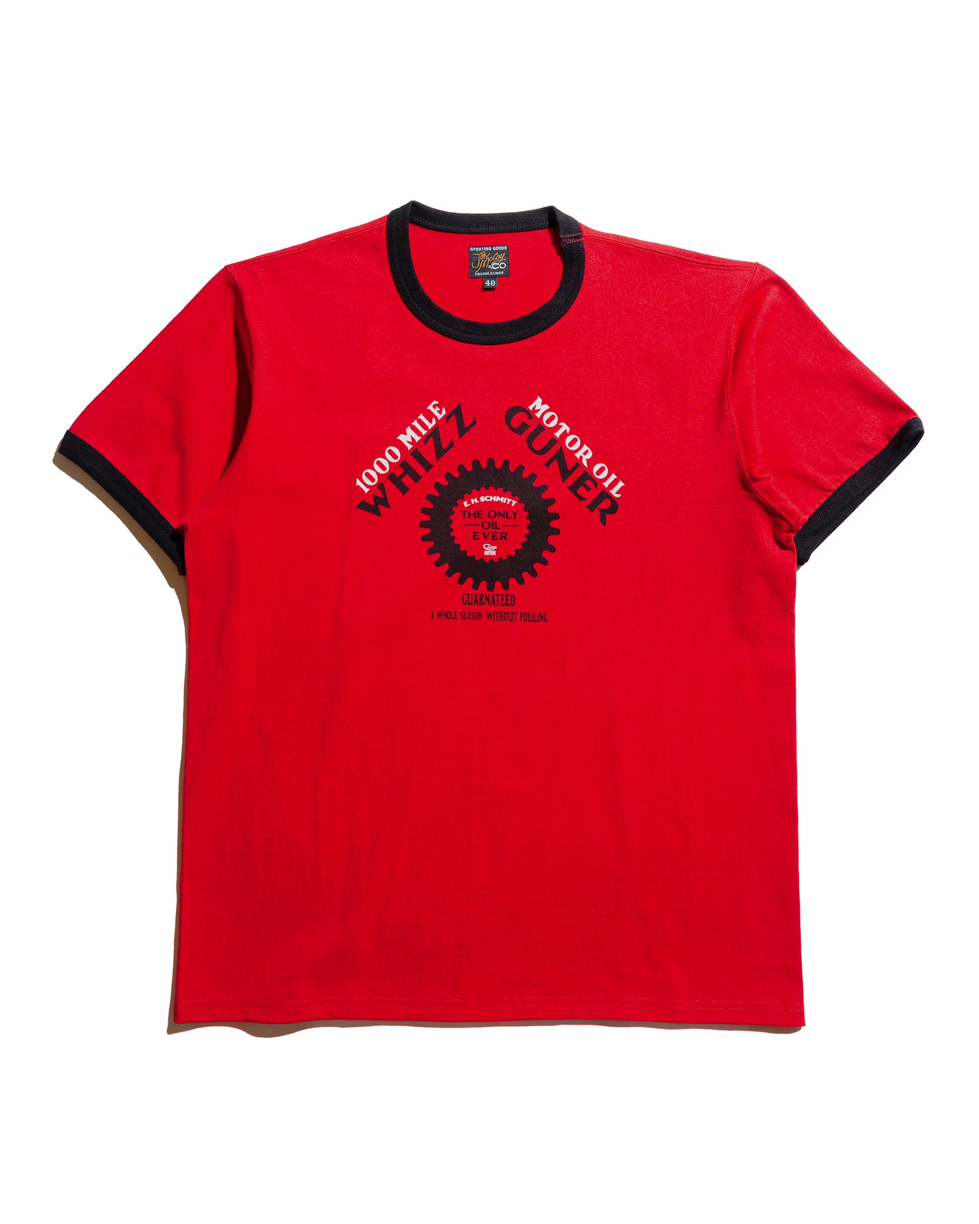lost & found The Real McCoy's The Real McCoy's MC25016 Joe McCoy Tee / Whiz Gunner Red/Black