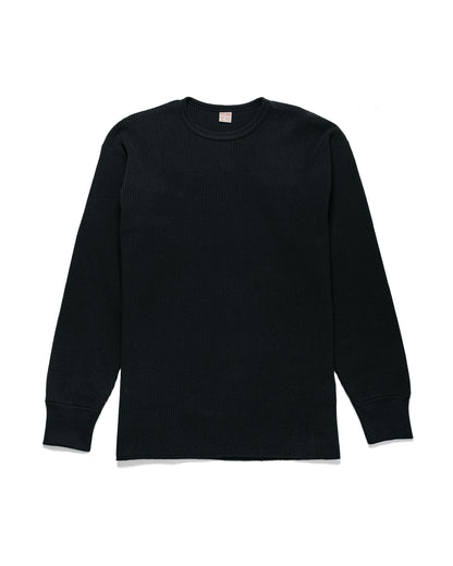 lost & found The Real McCoy's The Real McCoy's MC25103 Ball Park Waffle Thermal Shirt L/S Tee Black