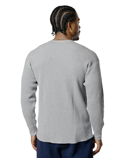 lost & found The Real McCoy's The Real McCoy's MC25103 Ball Park Waffle Thermal Shirt L/S Tee Medium Gray