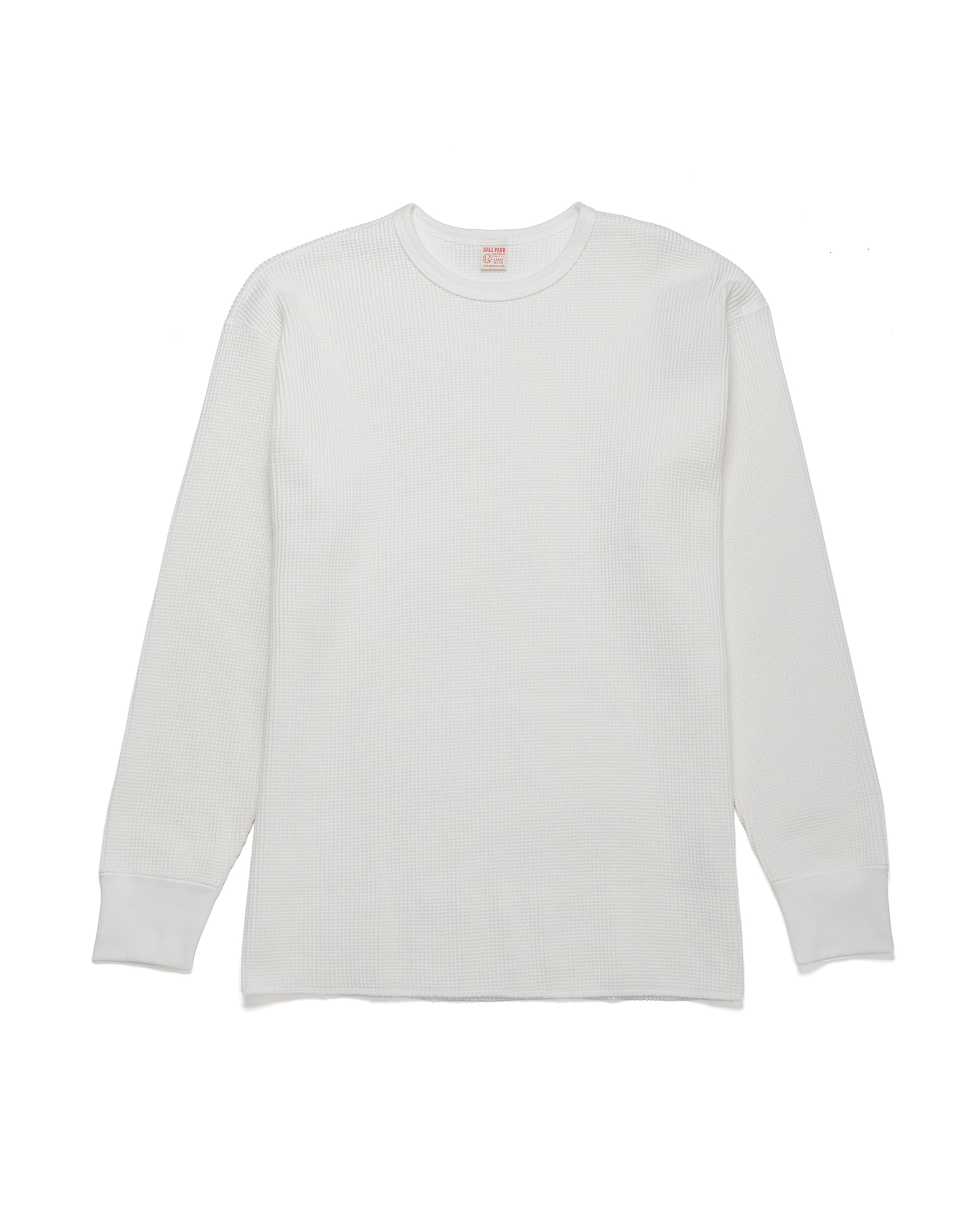 lost & found The Real McCoy's The Real McCoy's MC25103 Ball Park Waffle Thermal Shirt L/S Tee White