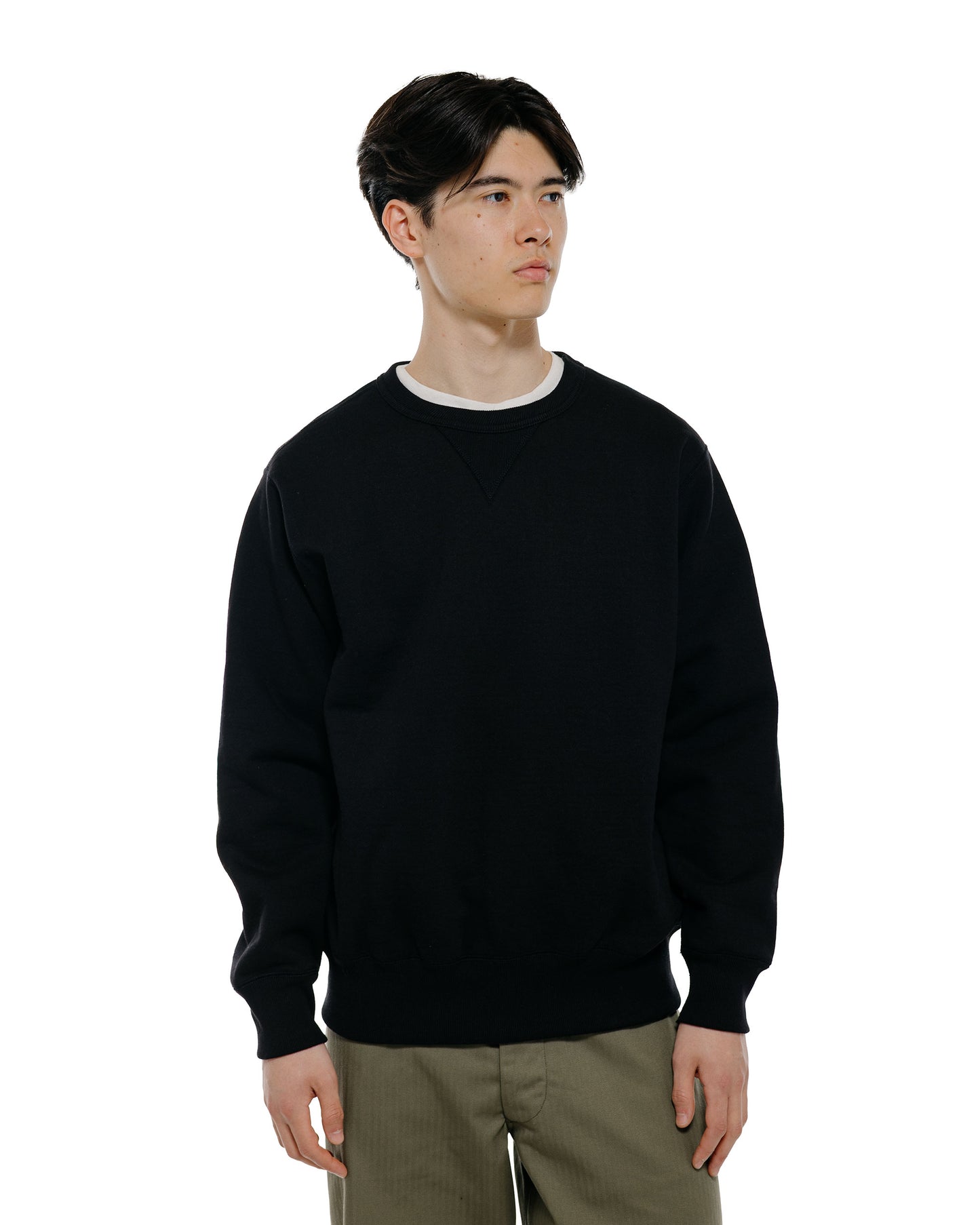lost & found The Real McCoy's The Real McCoy's MC25104 12oz. Ball Park Crewneck Sweatshirt Black