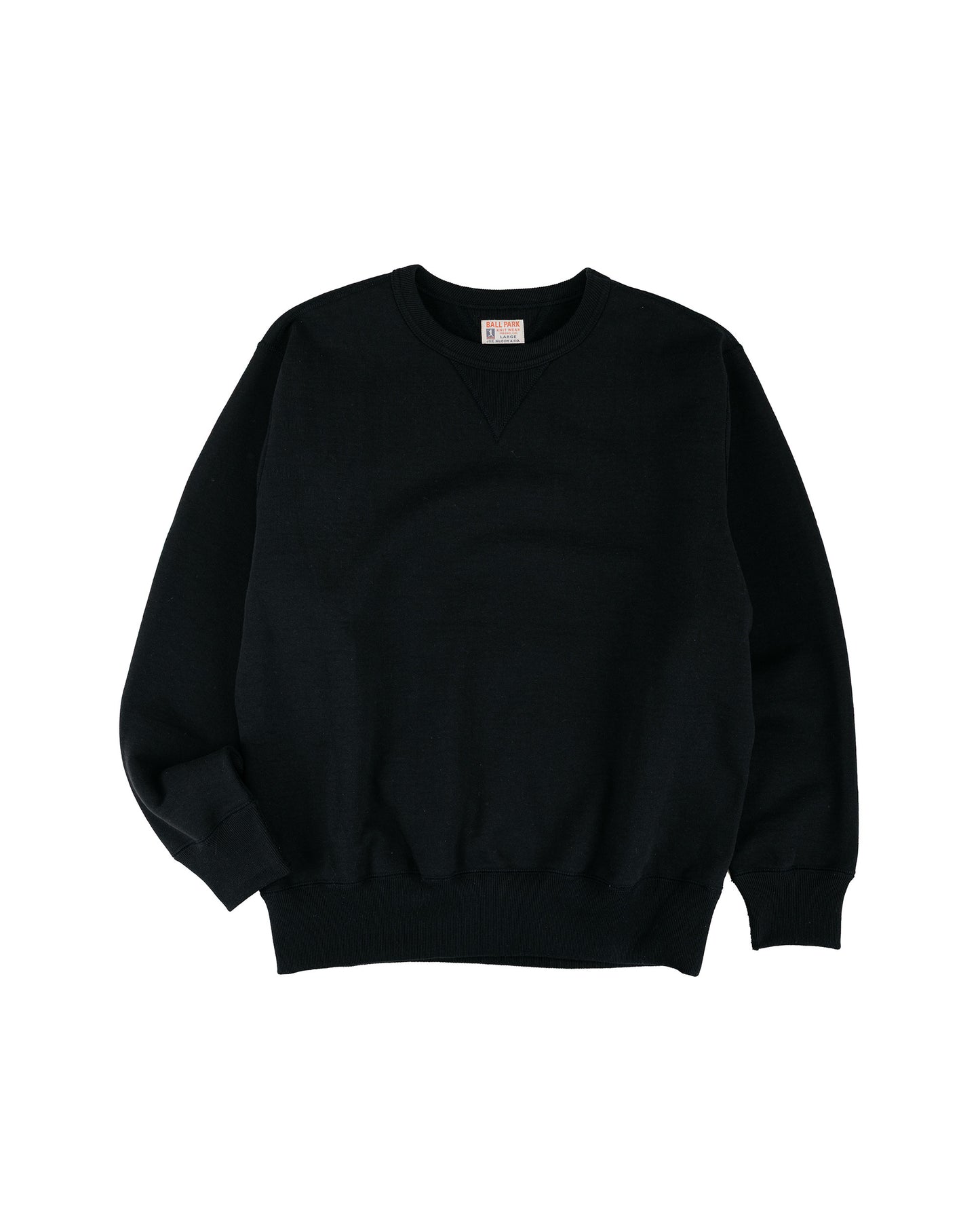 lost & found The Real McCoy's The Real McCoy's MC25104 12oz. Ball Park Crewneck Sweatshirt Black
