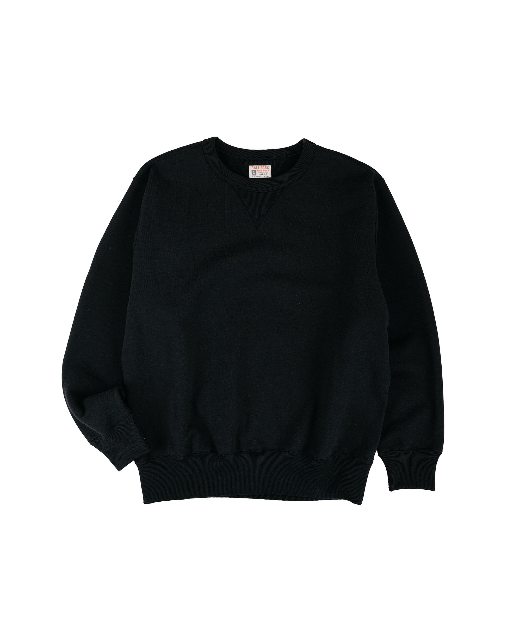 lost & found The Real McCoy's The Real McCoy's MC25104 12oz. Ball Park Crewneck Sweatshirt Black