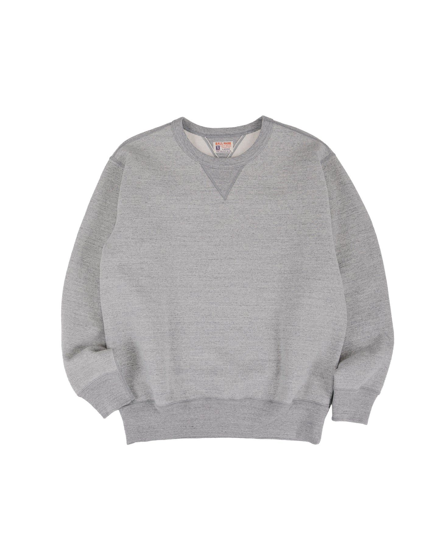 lost & found The Real McCoy's The Real McCoy's MC25104 12oz. Ball Park Crewneck Sweatshirt Medium Gray