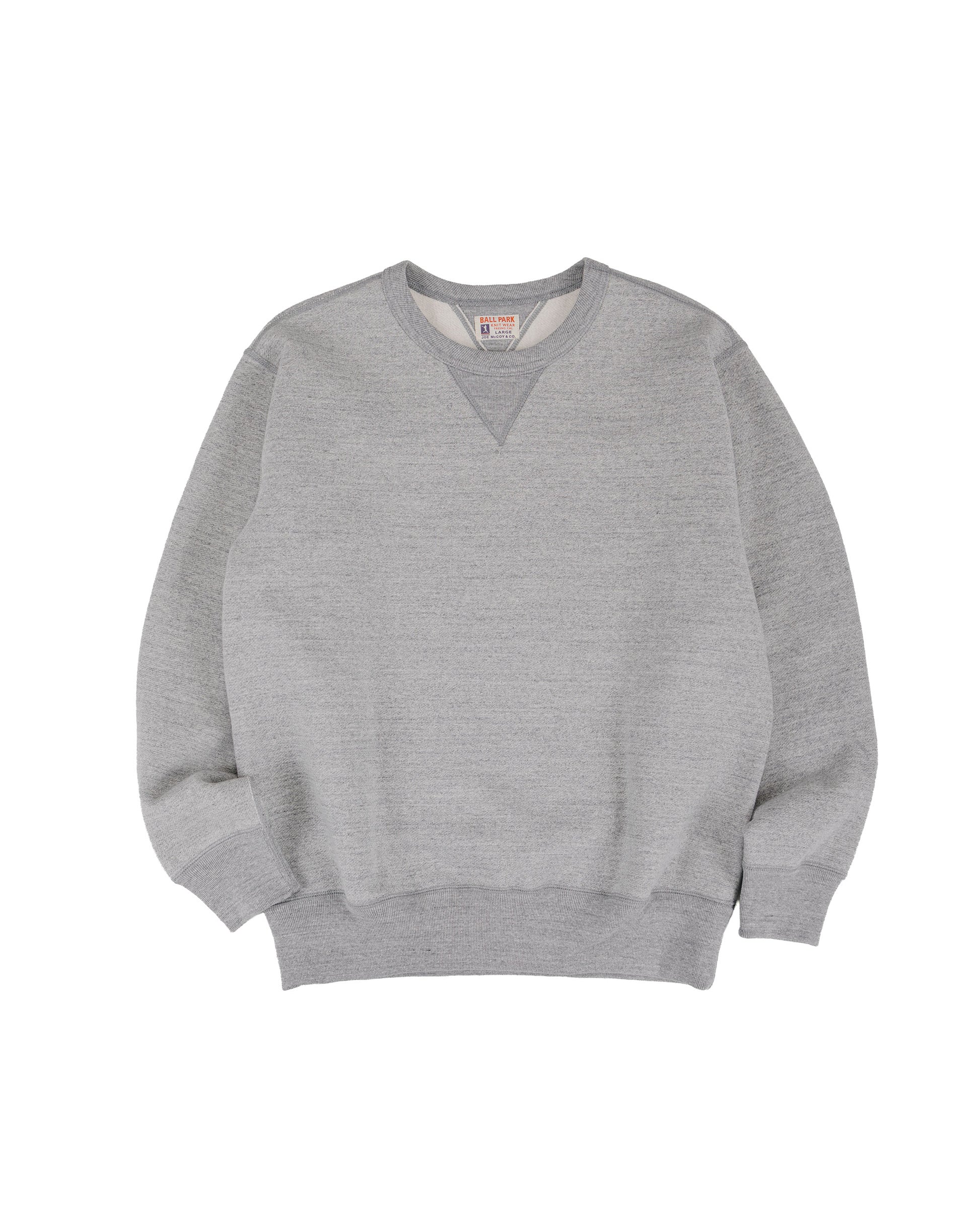lost & found The Real McCoy's The Real McCoy's MC25104 12oz. Ball Park Crewneck Sweatshirt Medium Gray