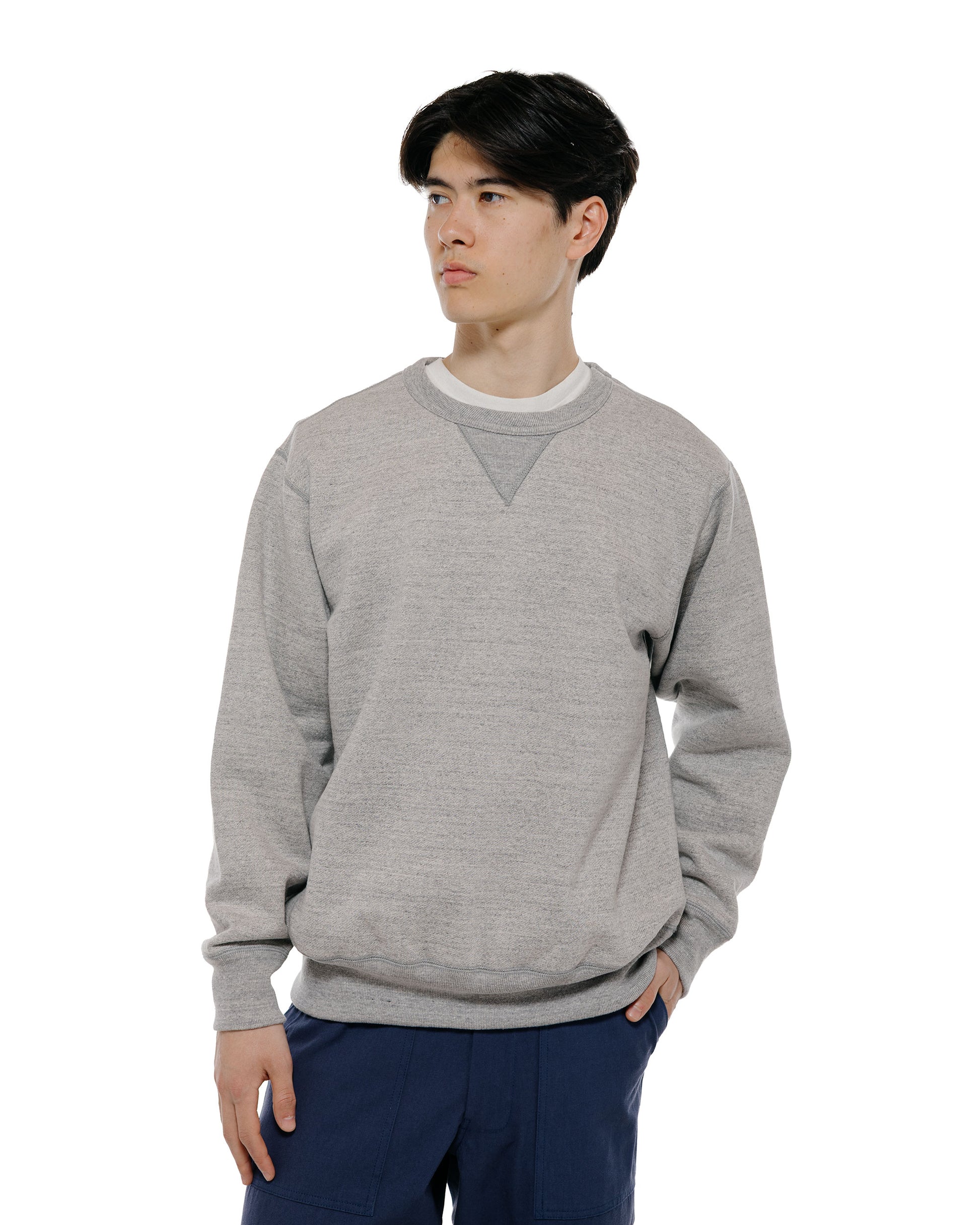 lost & found The Real McCoy's The Real McCoy's MC25104 12oz. Ball Park Crewneck Sweatshirt Medium Gray