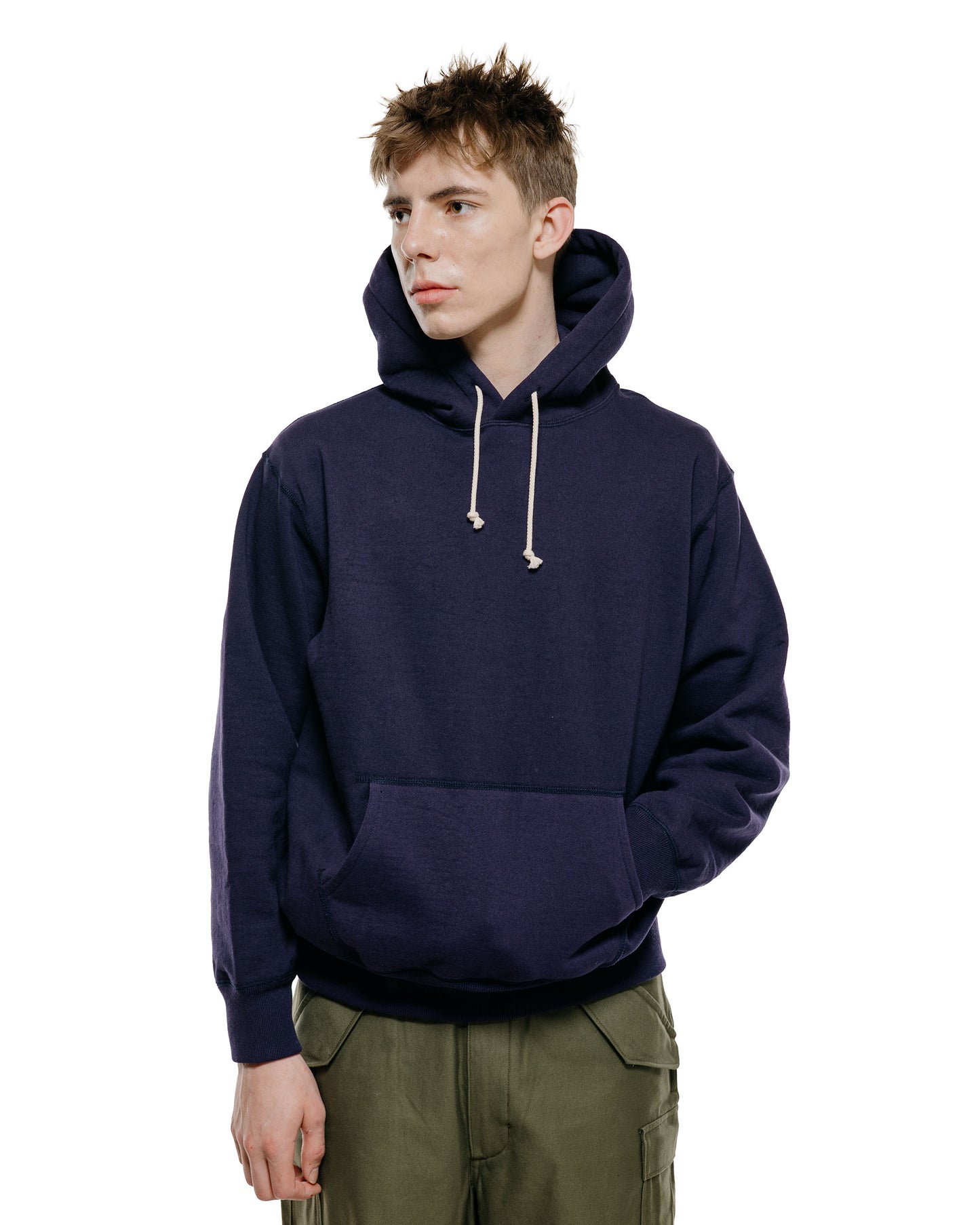 lost & found The Real McCoy's The Real McCoy's MC25105 12oz. Ball Park Hooded Sweatshirt L.Navy