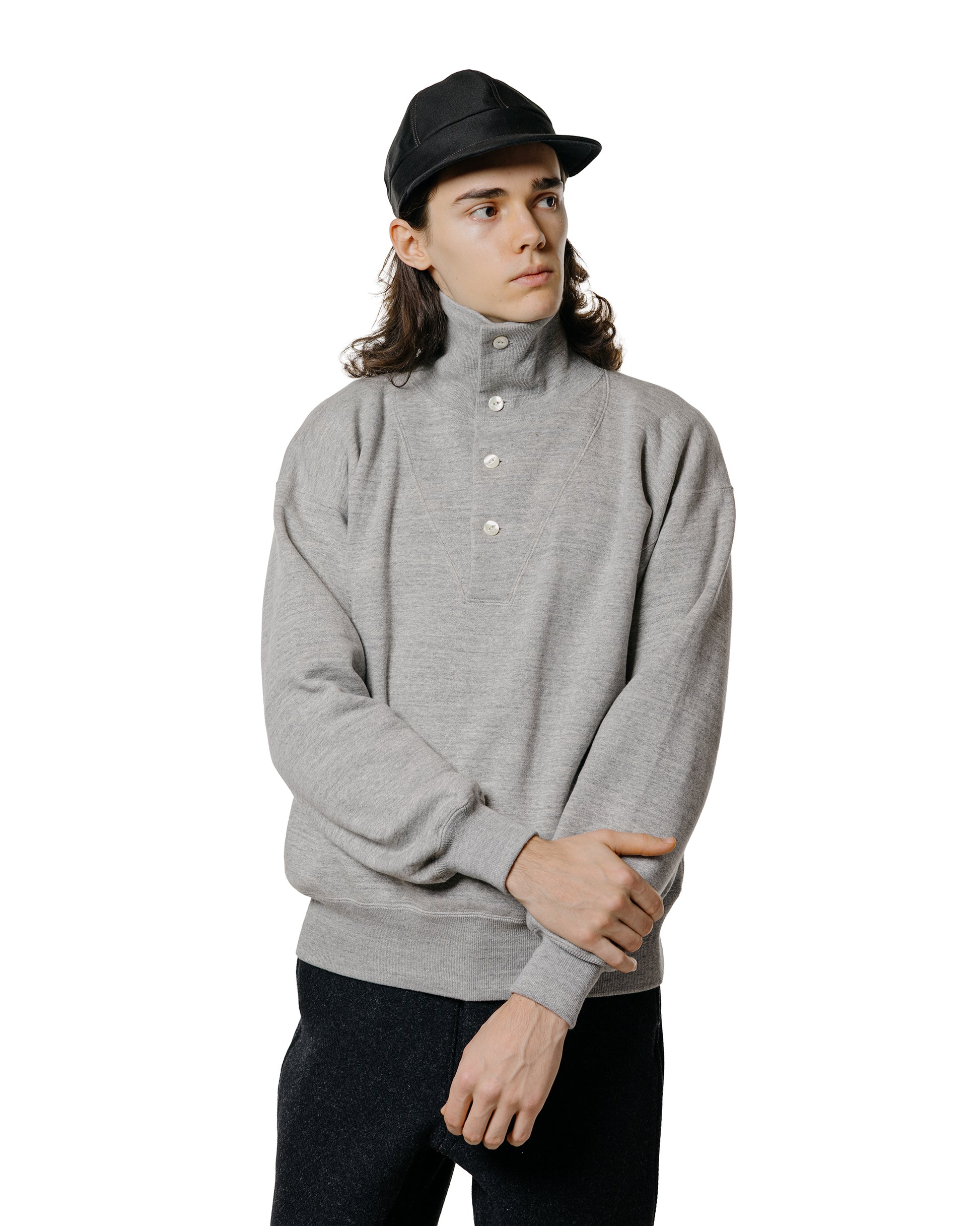 lost & found The Real McCoy's The Real McCoy's MC25110 10 oz. Loopwheel Cruiser Sweatshirt Gray