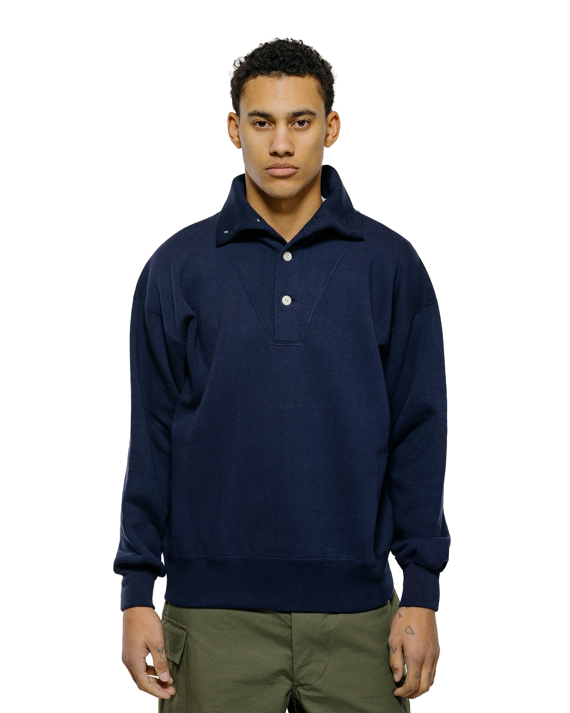 lost & found The Real McCoy's The Real McCoy's MC25110 10 oz. Loopwheel Cruiser Sweatshirt Navy