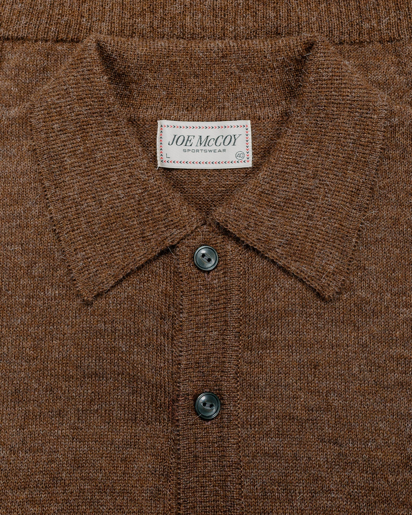 lost & found The Real McCoy's The Real McCoy's MC25111 Alpaca Collar Knit Cardigan Brown