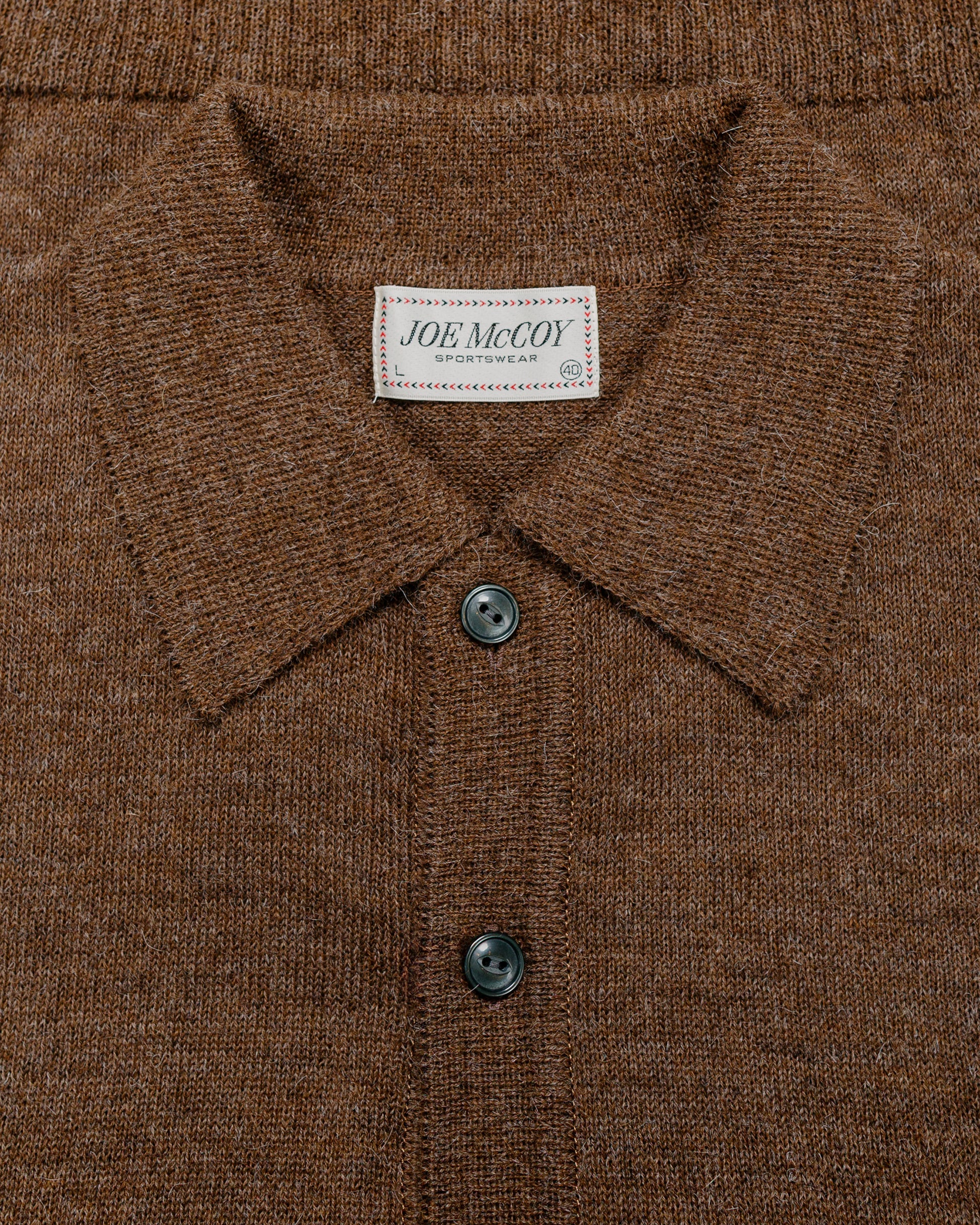 lost & found The Real McCoy's The Real McCoy's MC25111 Alpaca Collar Knit Cardigan Brown