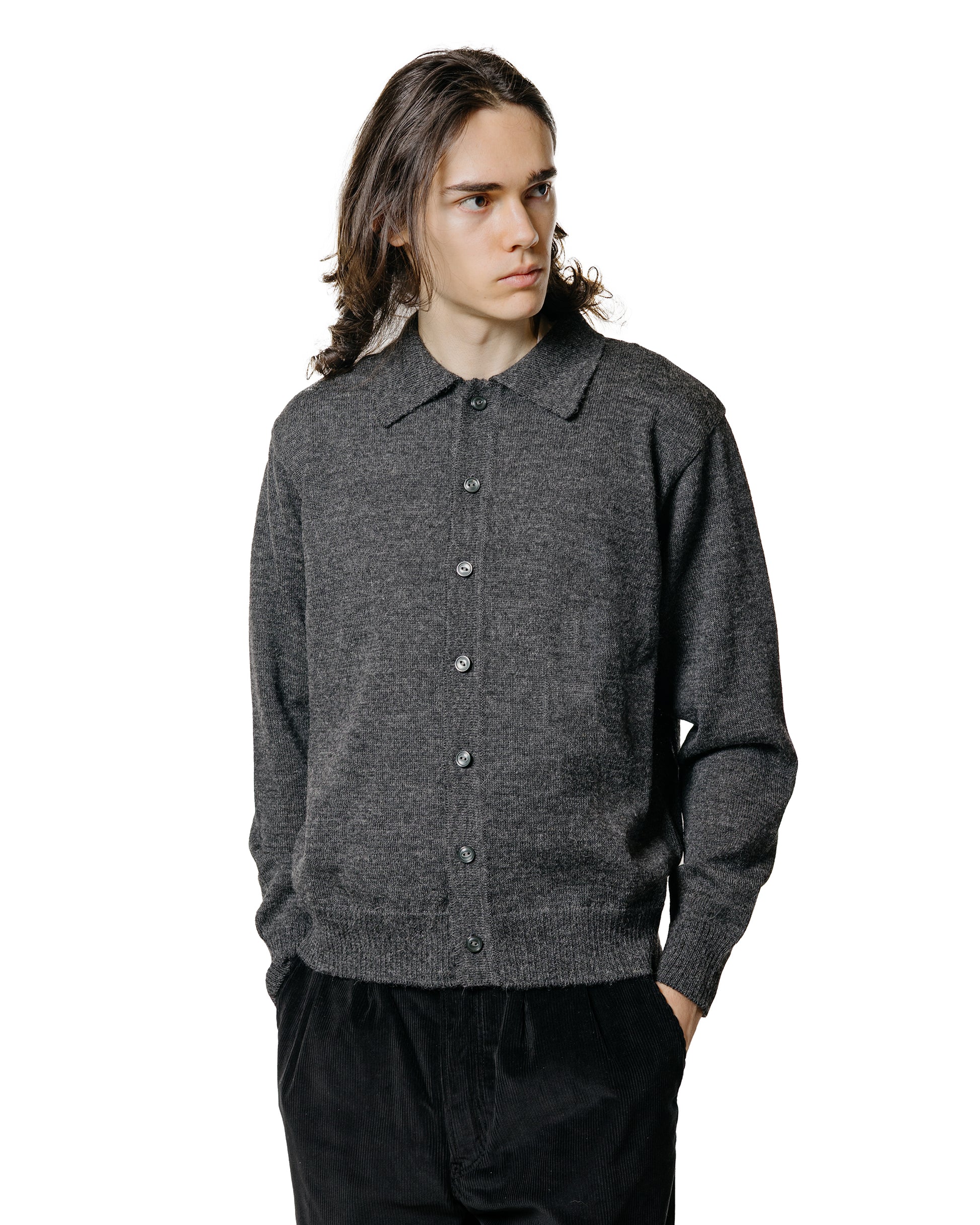 lost & found The Real McCoy's The Real McCoy's MC25111 Alpaca Collar Knit Cardigan Charcoal