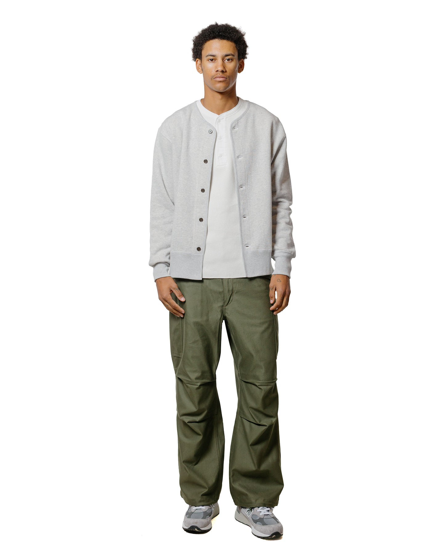 lost & found The Real McCoy's The Real McCoy's MC25112 U.S.N. Cotton Cardigan Snow Grey